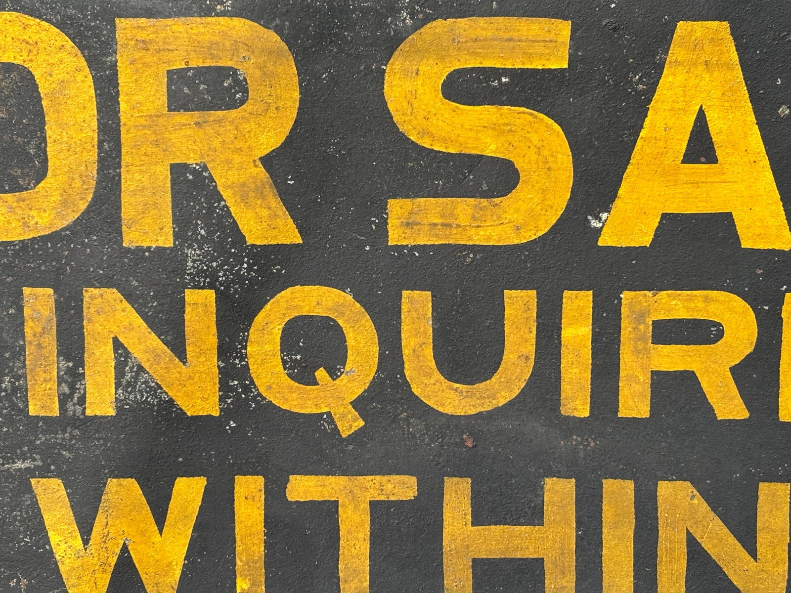Late 19th C. Metal Retail Sign - For Sale Inquire Within - 4