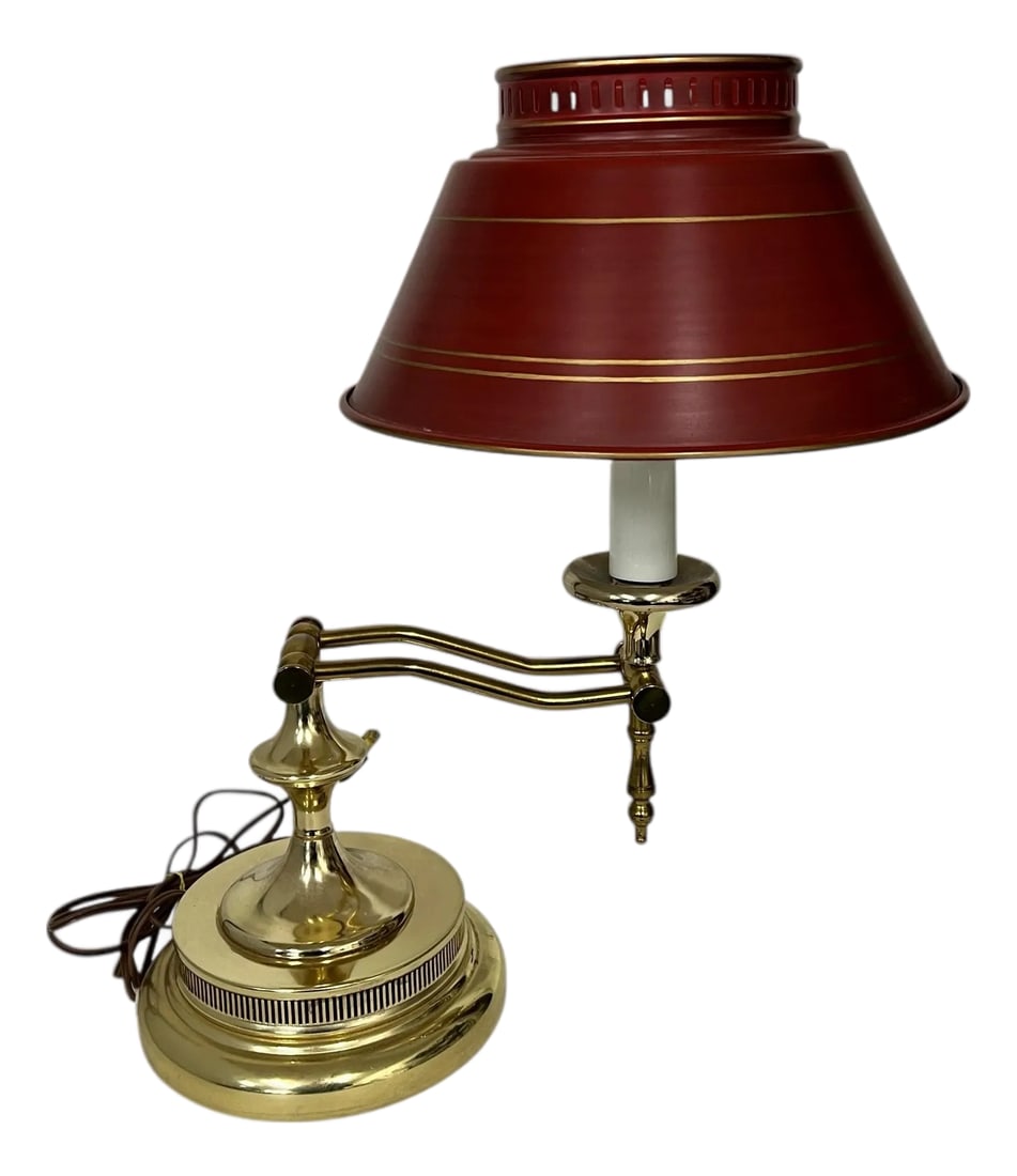 Vintage Italian Tole Style Reticulating Desk Lamp (1 of 4)
