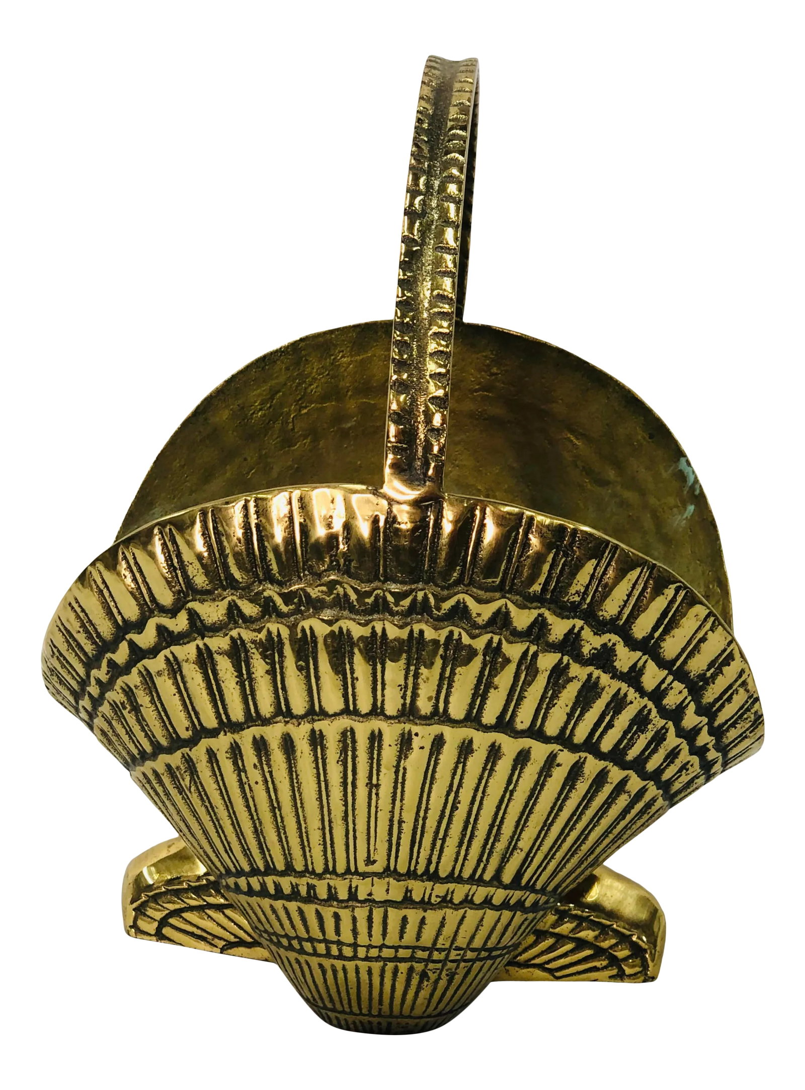 Mid Century Clam Shell Basket With Nautical Design Handle (1 of 6)