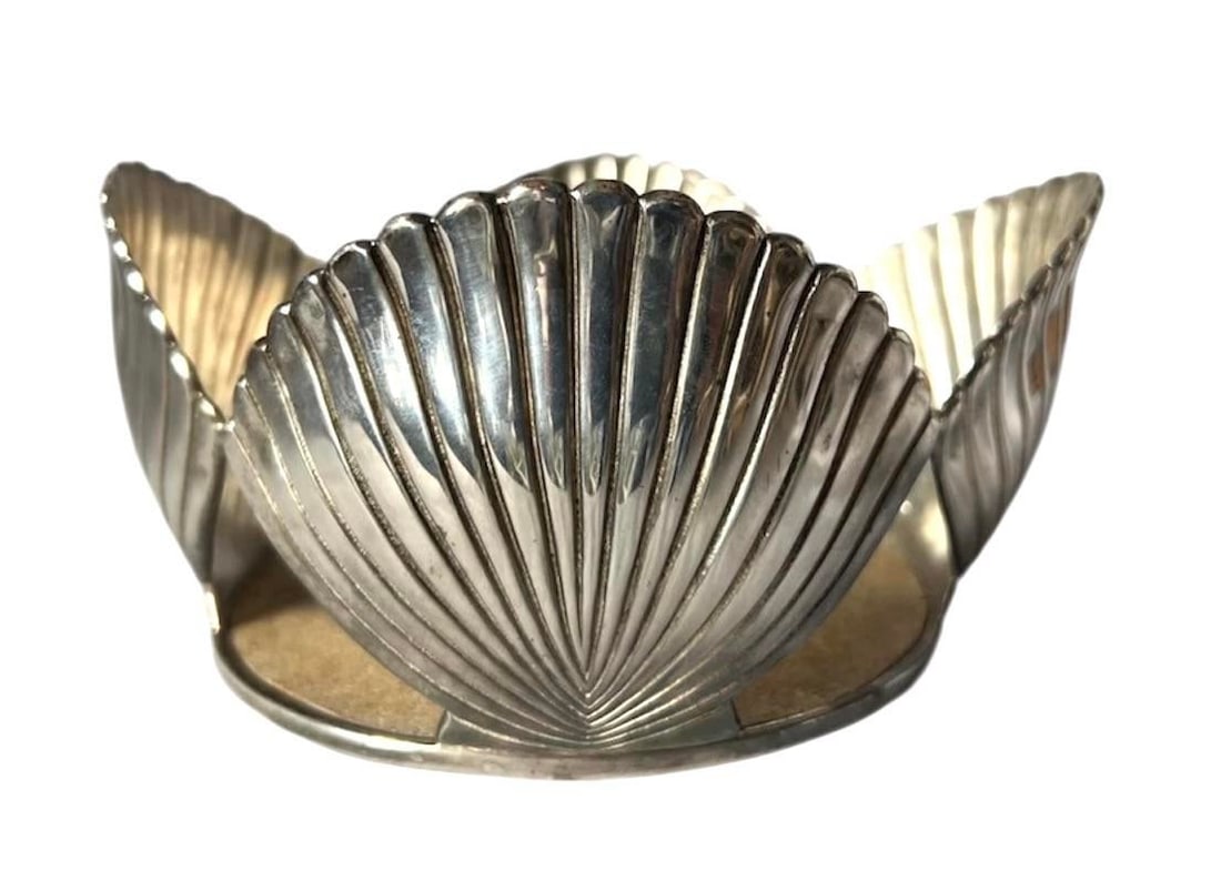 Emilia Castillo Silver Shell Shaped Wine Coaster - 2