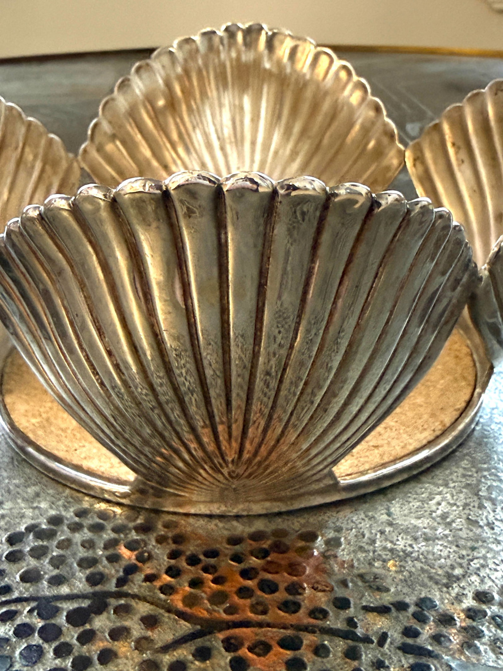 Emilia Castillo Silver Shell Shaped Wine Coaster - 3