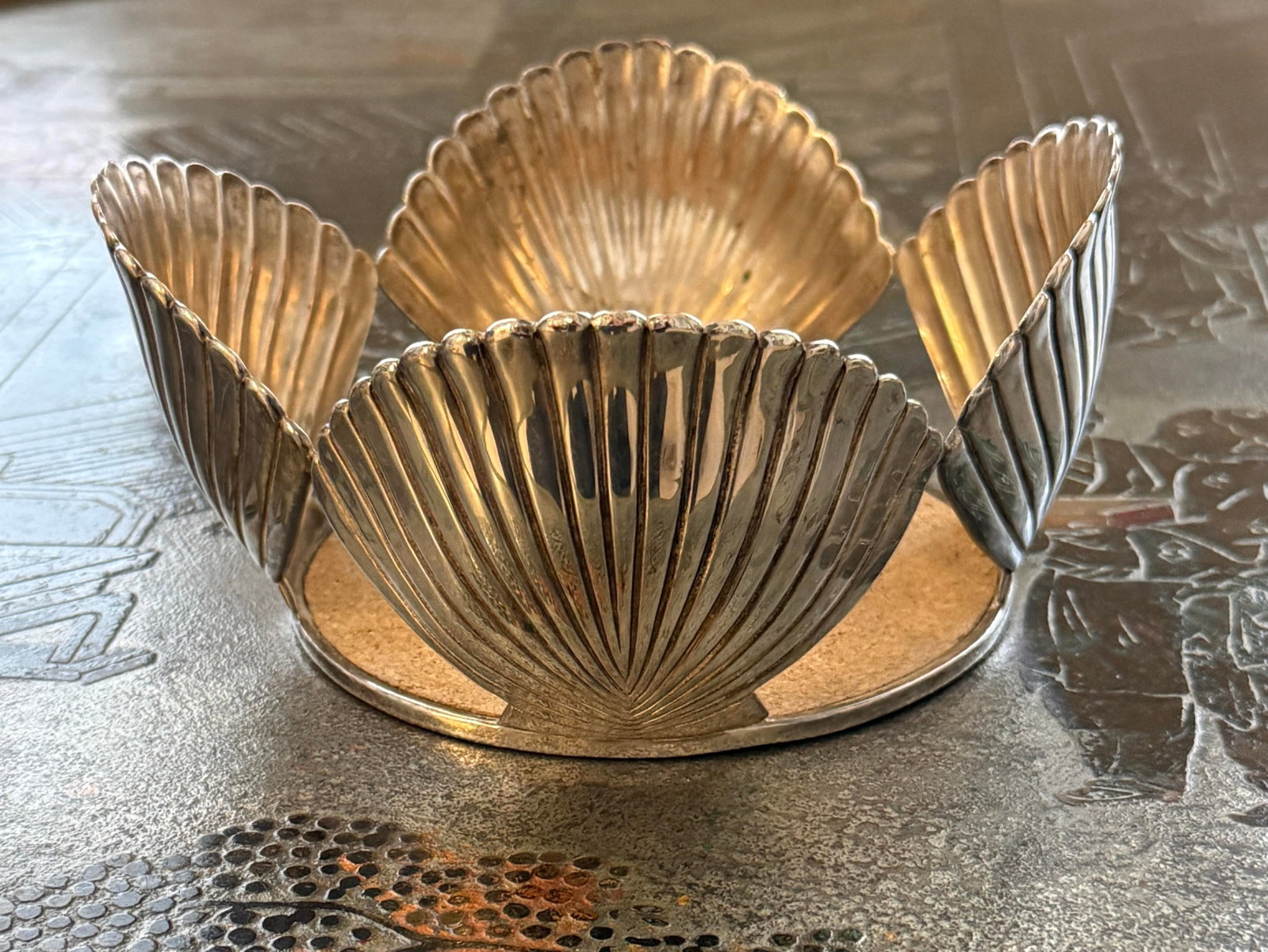 Emilia Castillo Silver Shell Shaped Wine Coaster - 4