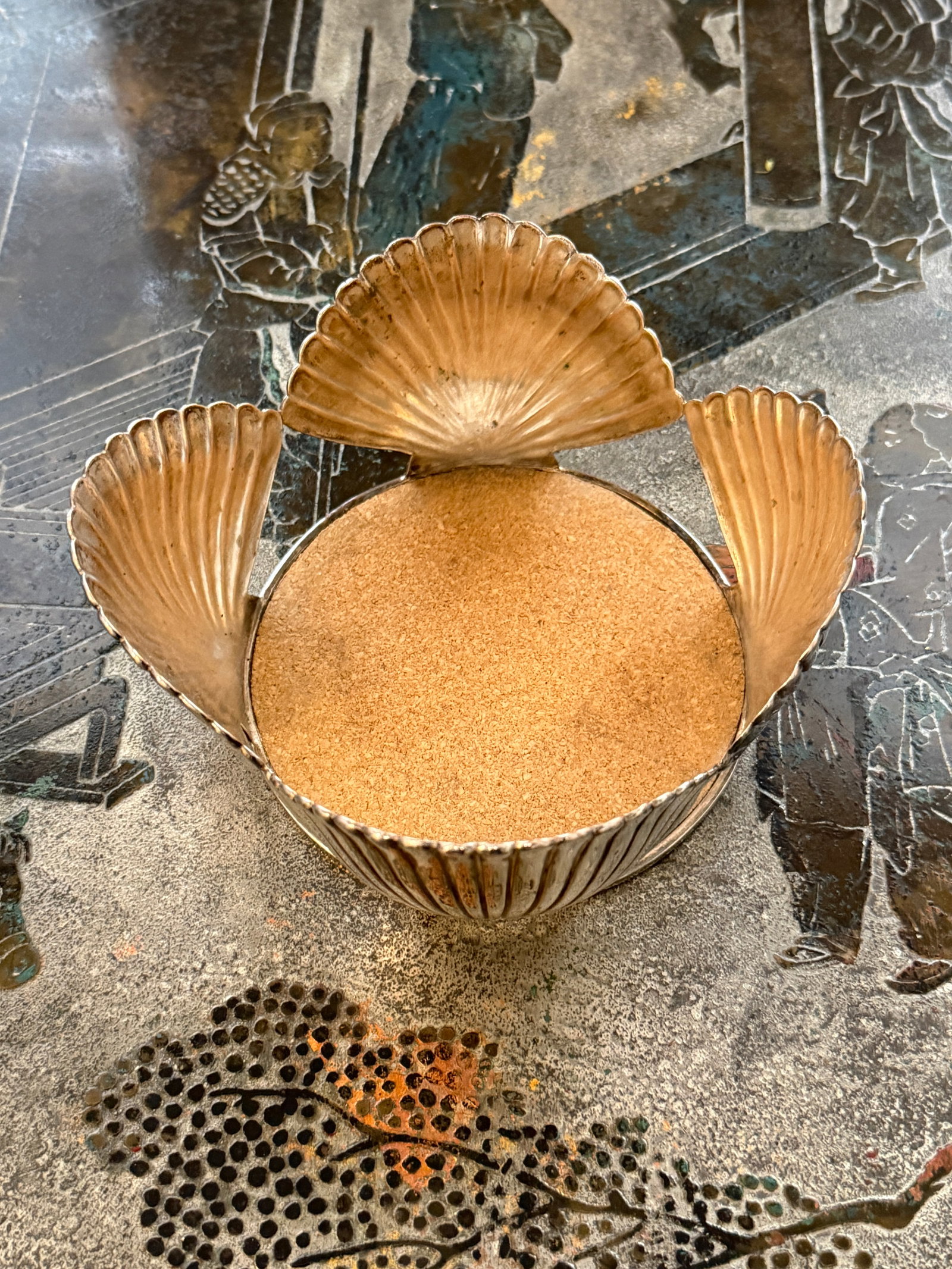 Emilia Castillo Silver Shell Shaped Wine Coaster - 5