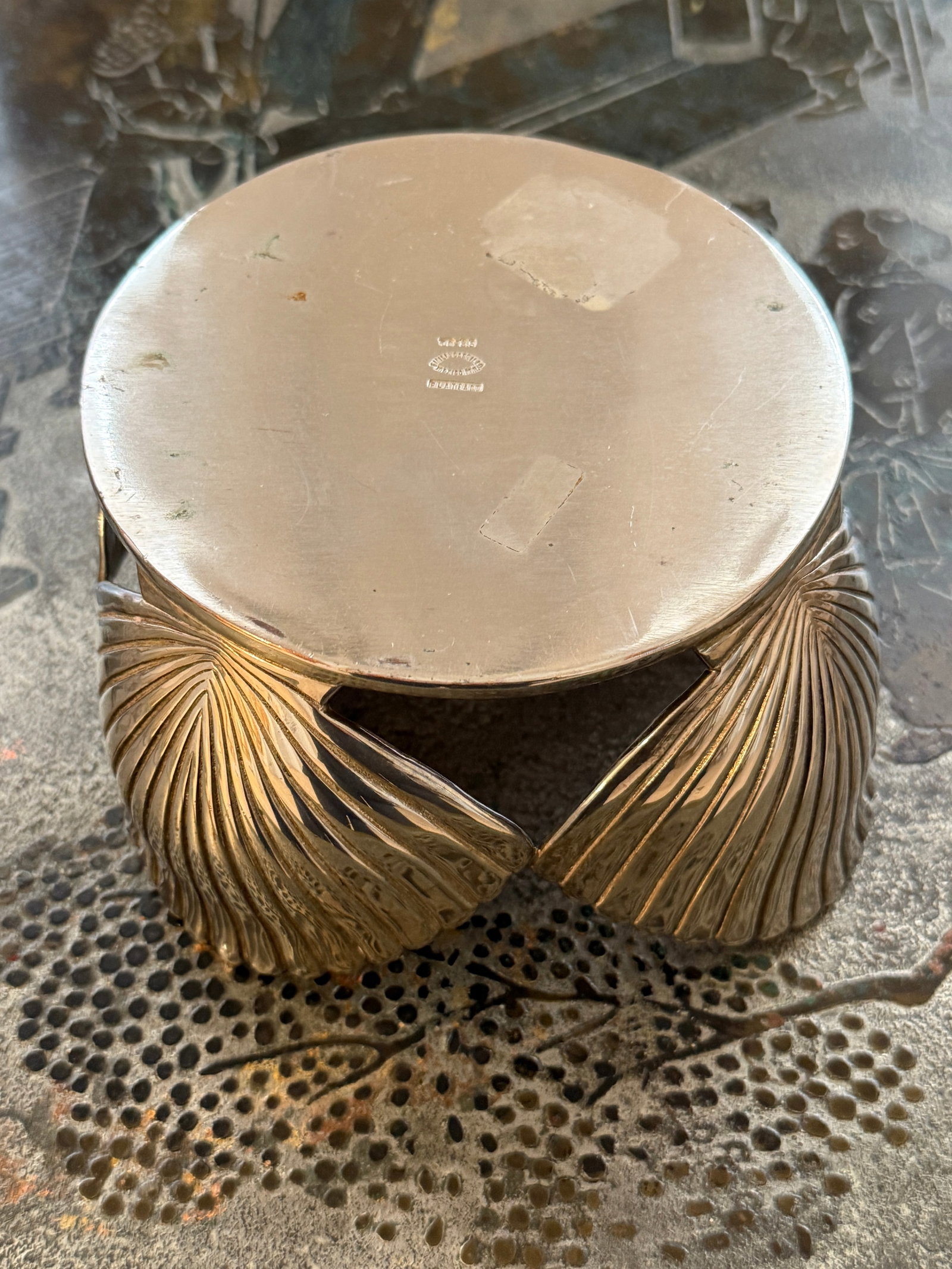 Emilia Castillo Silver Shell Shaped Wine Coaster - 6