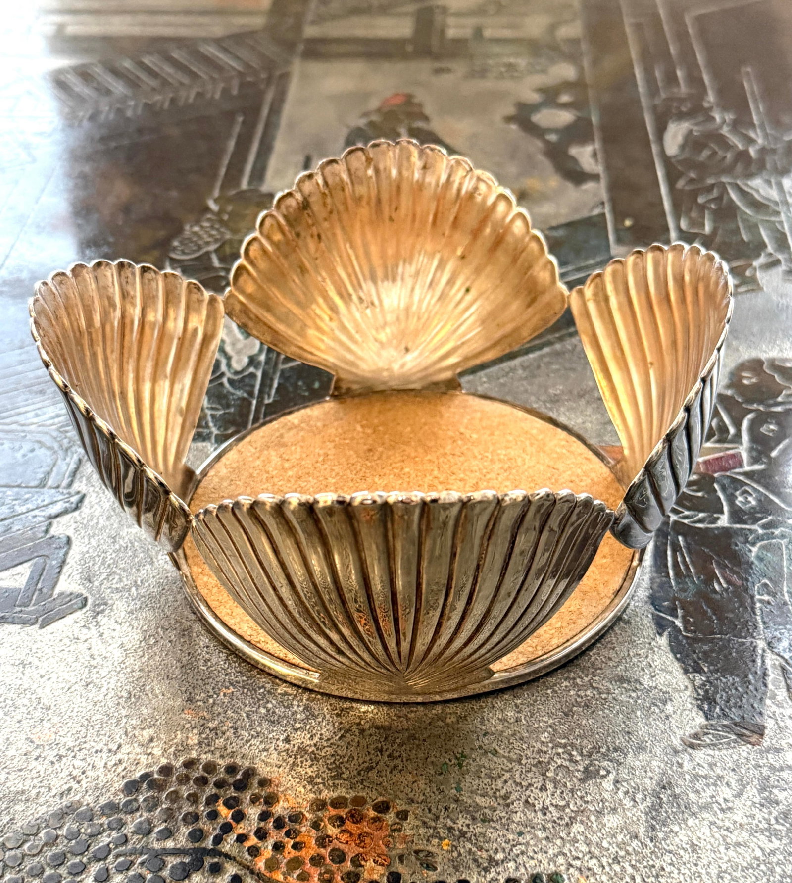 Emilia Castillo Silver Shell Shaped Wine Coaster - 9