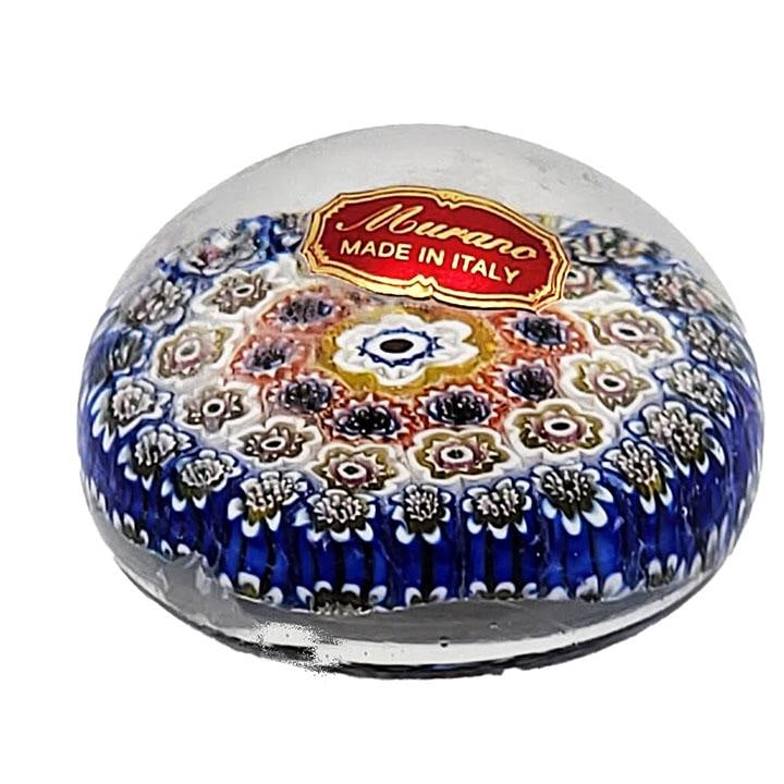 Set of 3 Murano Milifiori Paper Weights With Factory Stickers - Made in Italy - 3