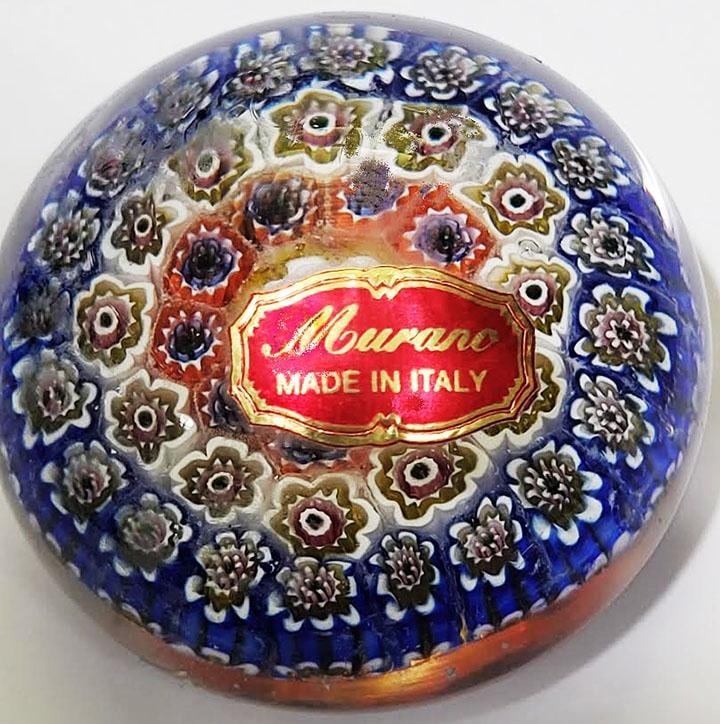 Set of 3 Murano Milifiori Paper Weights With Factory Stickers - Made in Italy - 4