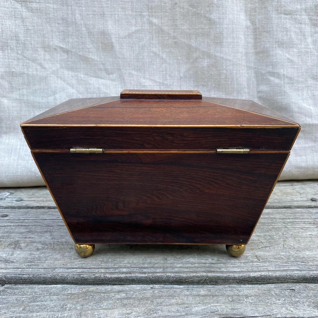 19th Century British Georgian Inlaid Sarcophagus Tea Caddy - 12