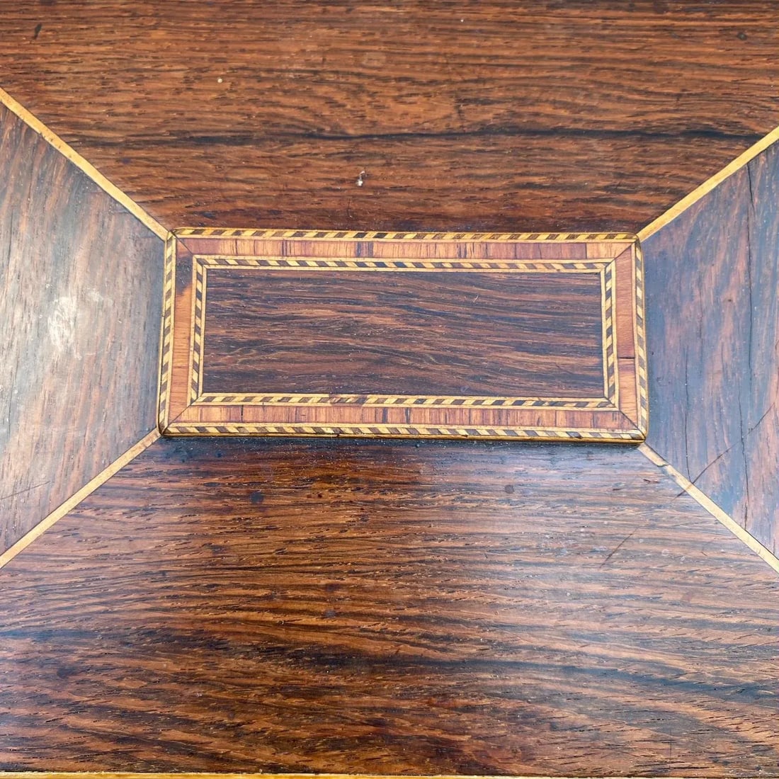 19th Century British Georgian Inlaid Sarcophagus Tea Caddy - 7