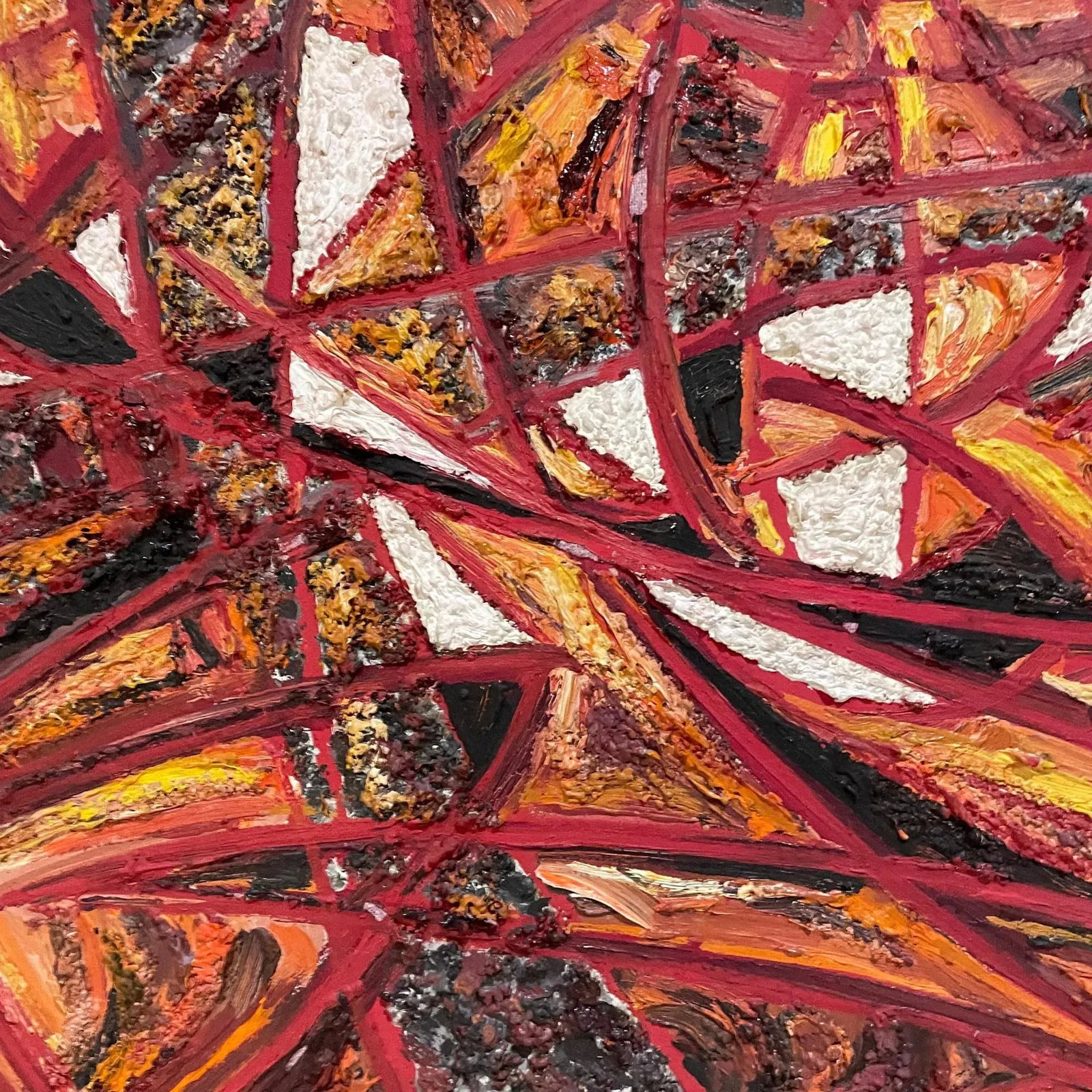 1960s Geometric Abstract European Oil Painting Signed - 9
