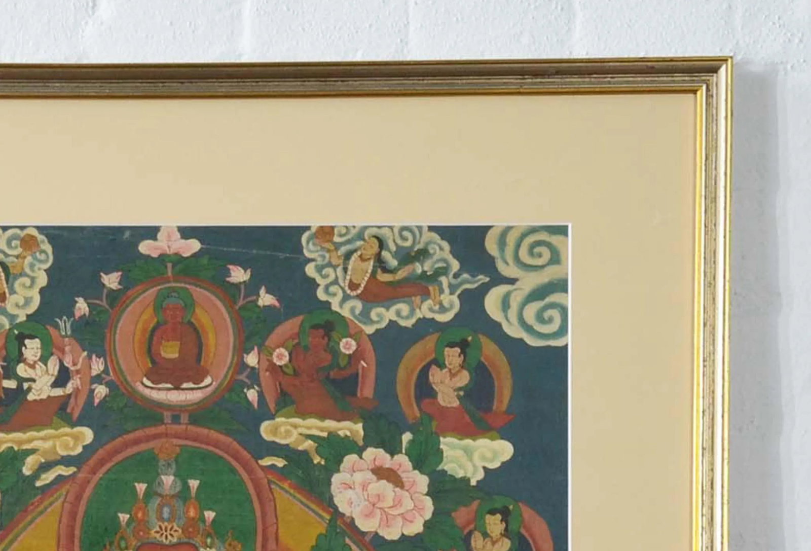 Indian Ceremonial Hindu Deity Hand-Painted on Canvas in Gilded Frame - 7