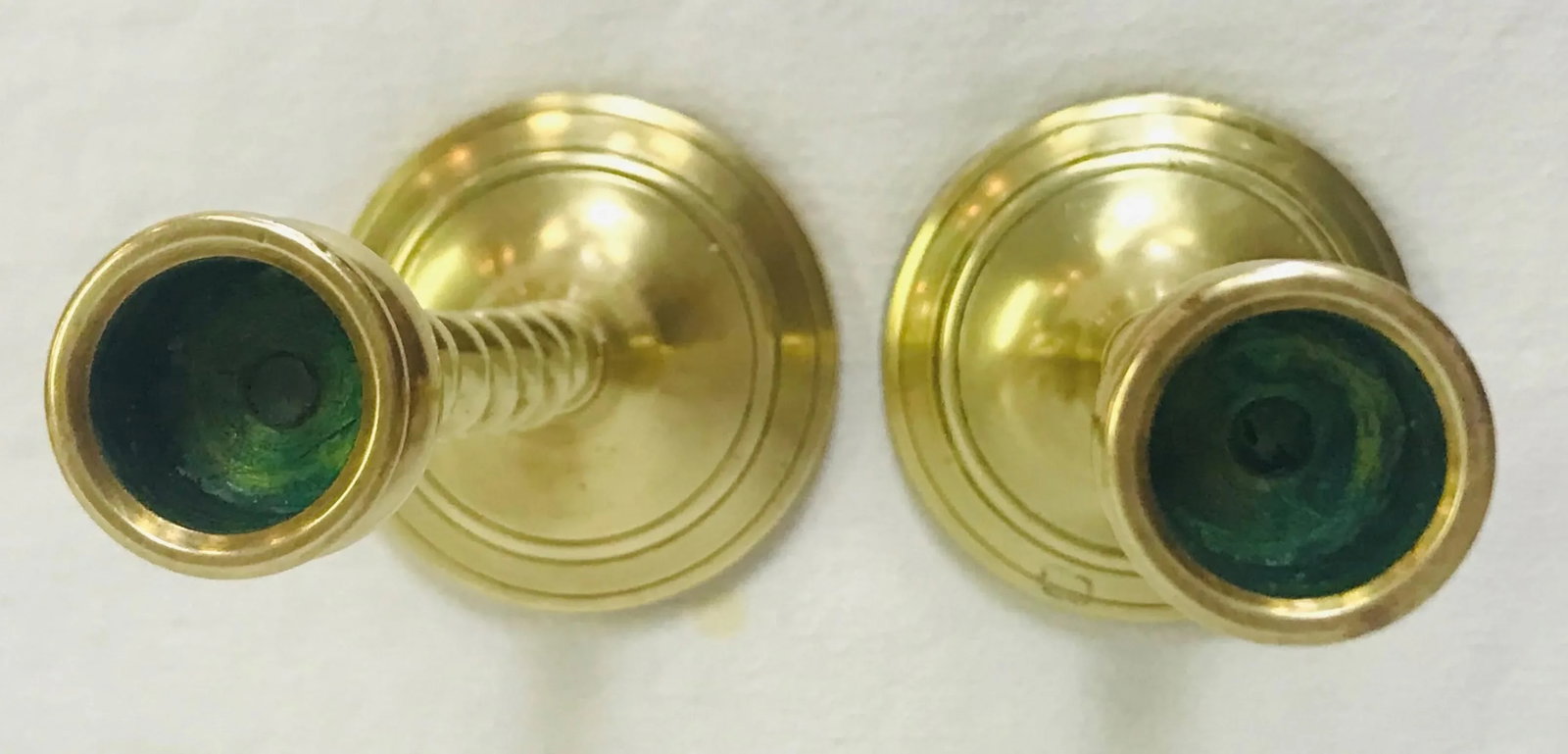 19th Century English Brass Barley Twist Candlesticks- a Pair - 7