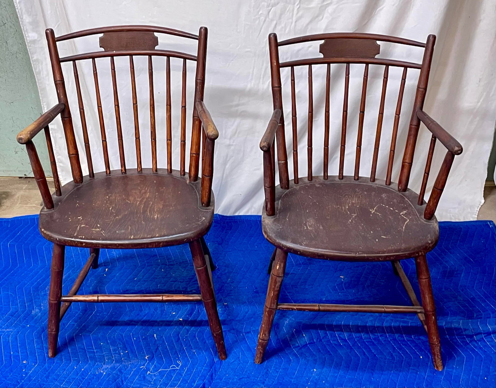 Antique Birdcage Windsor Chairs, a Near Pair - 2