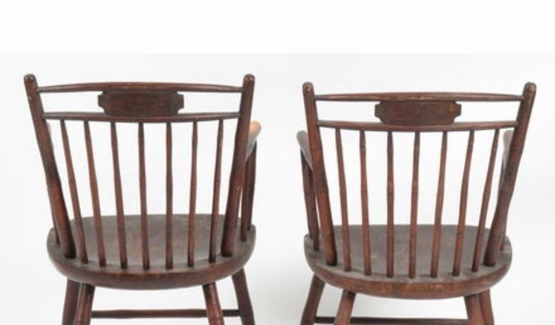 Antique Birdcage Windsor Chairs, a Near Pair - 3