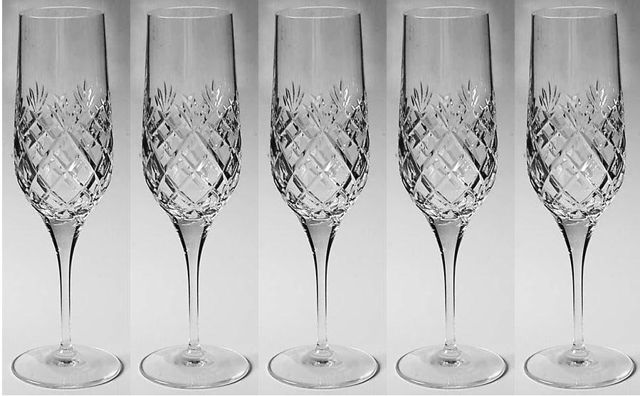 Royal Doulton Champagne Flutes Arden Pattern - Set of 5 - 2
