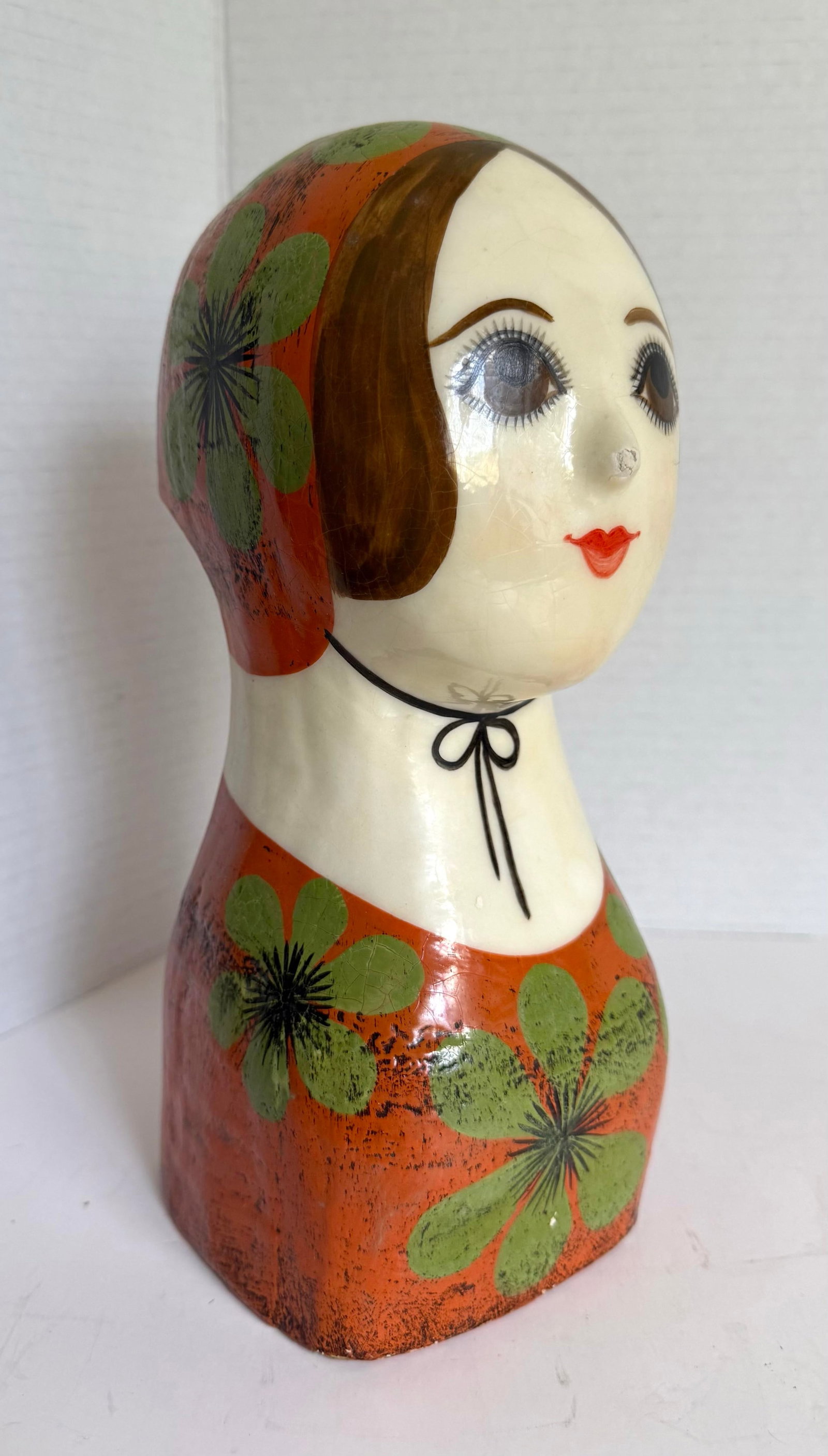 Vintage Gemma Taccogna Mexican Papier-Mâché Folk Art Female Bust Sculpture - 4