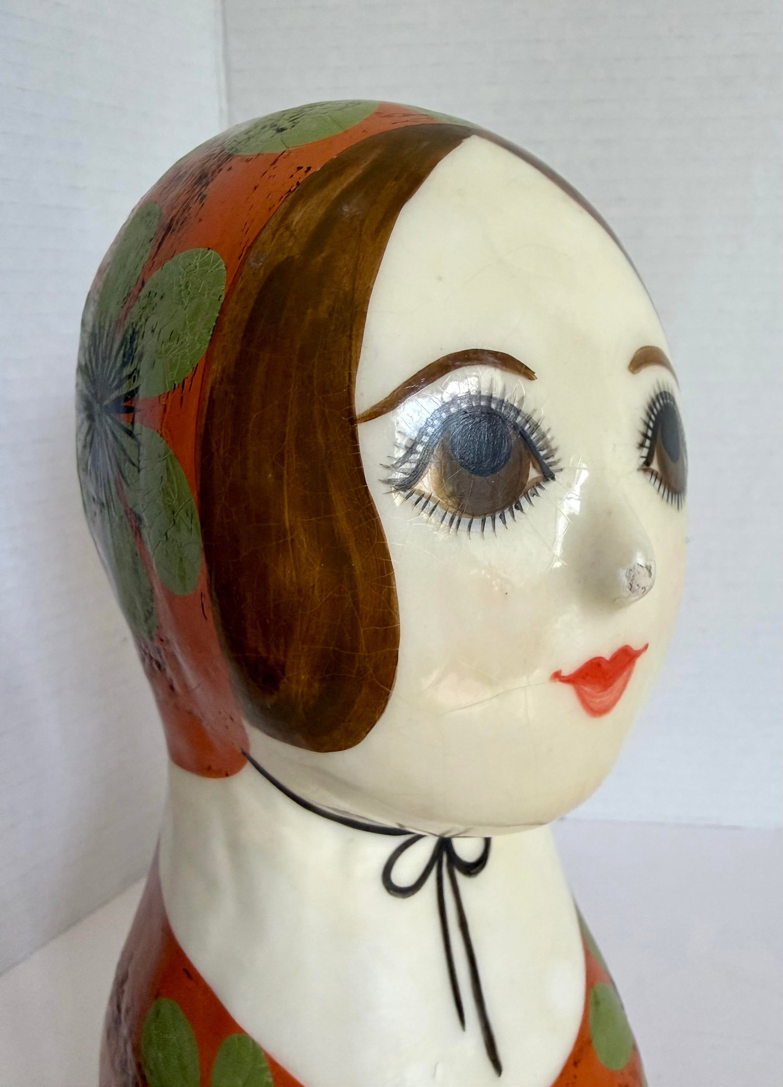 Vintage Gemma Taccogna Mexican Papier-Mâché Folk Art Female Bust Sculpture - 5