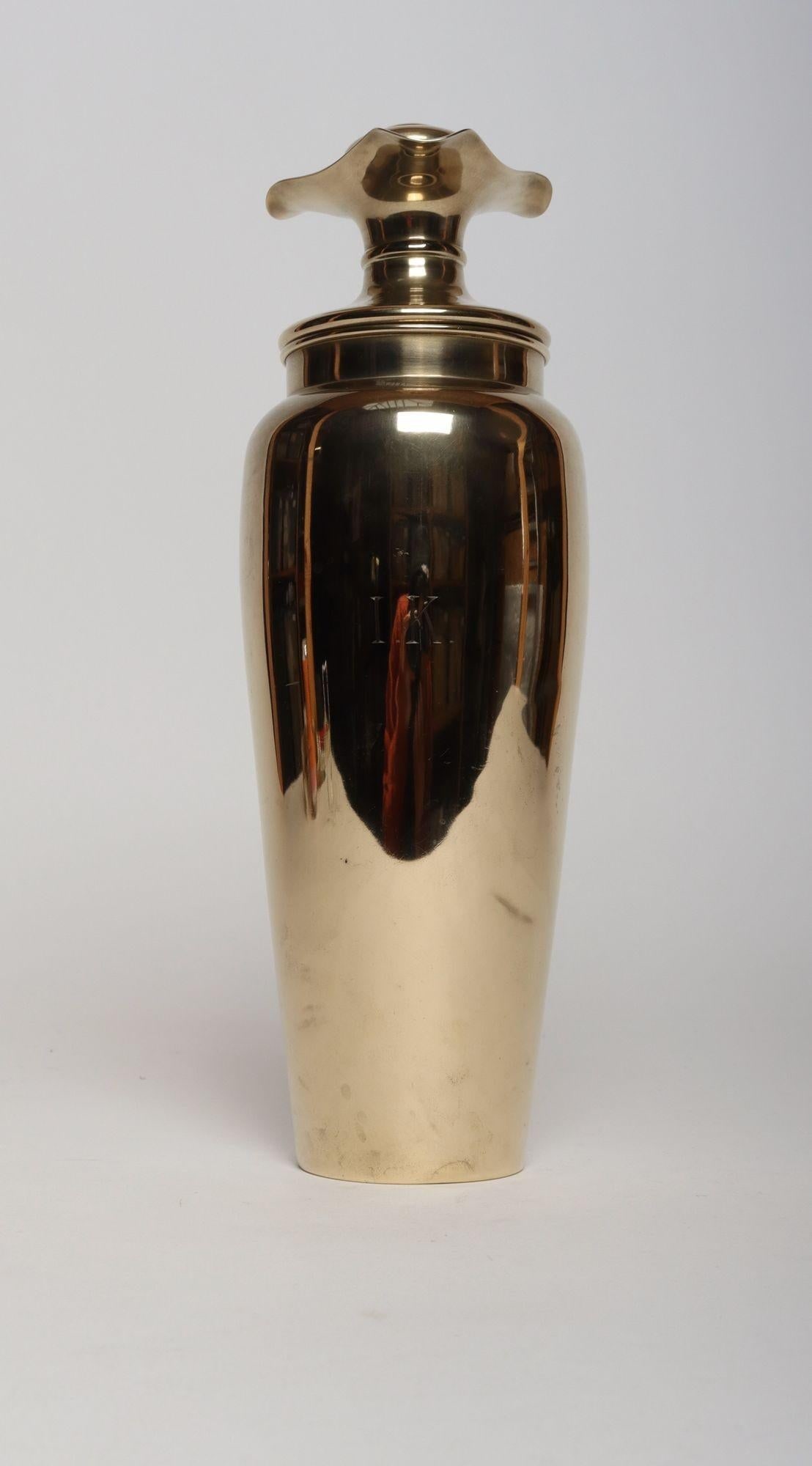 Vintage Swedish Art Deco Dirigold Goldware Cocktail Shaker With Monogrammed "Ik" - 2