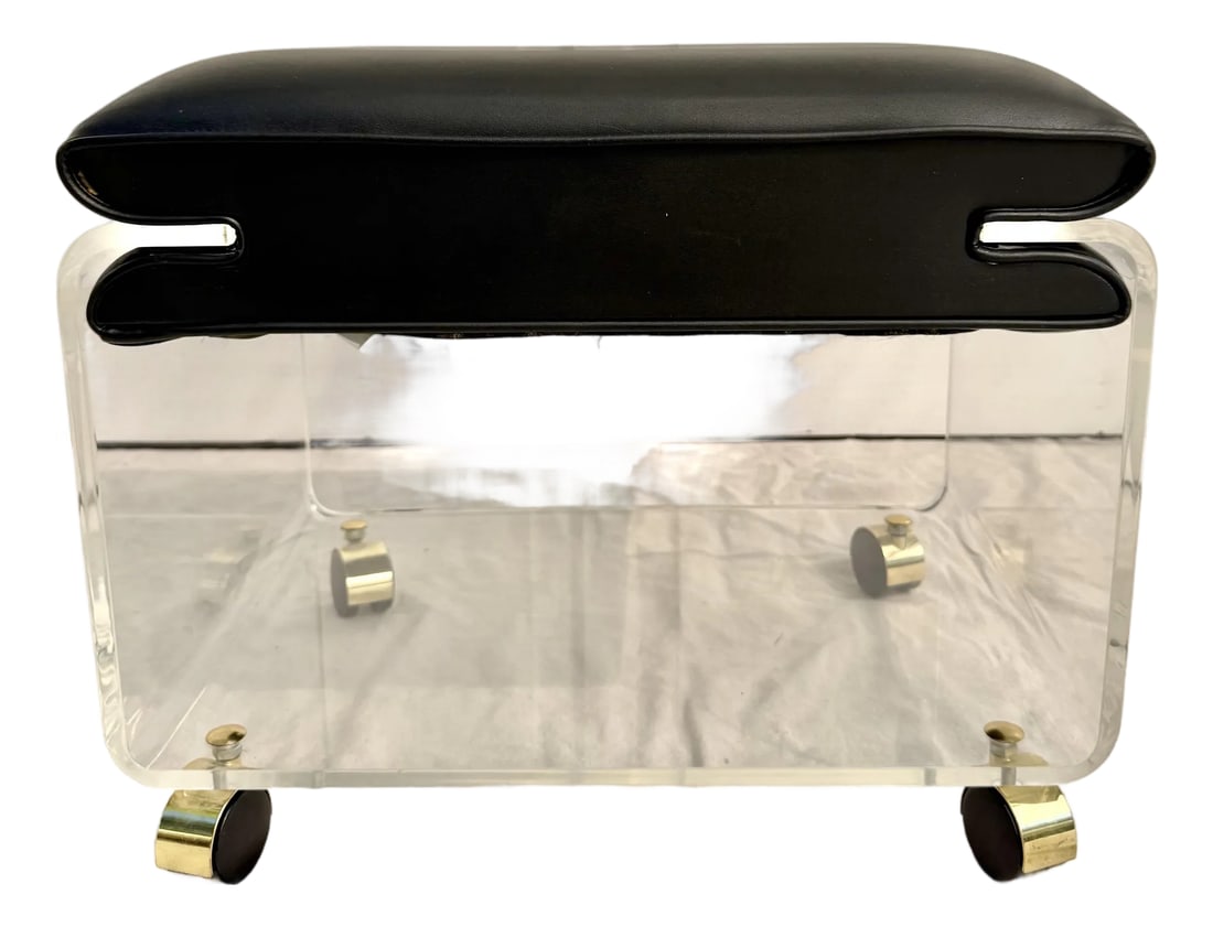1975 Lucite Sculptural Modern Rolling Bench/Ottoman by Hill Manufacturing (1 of 11)