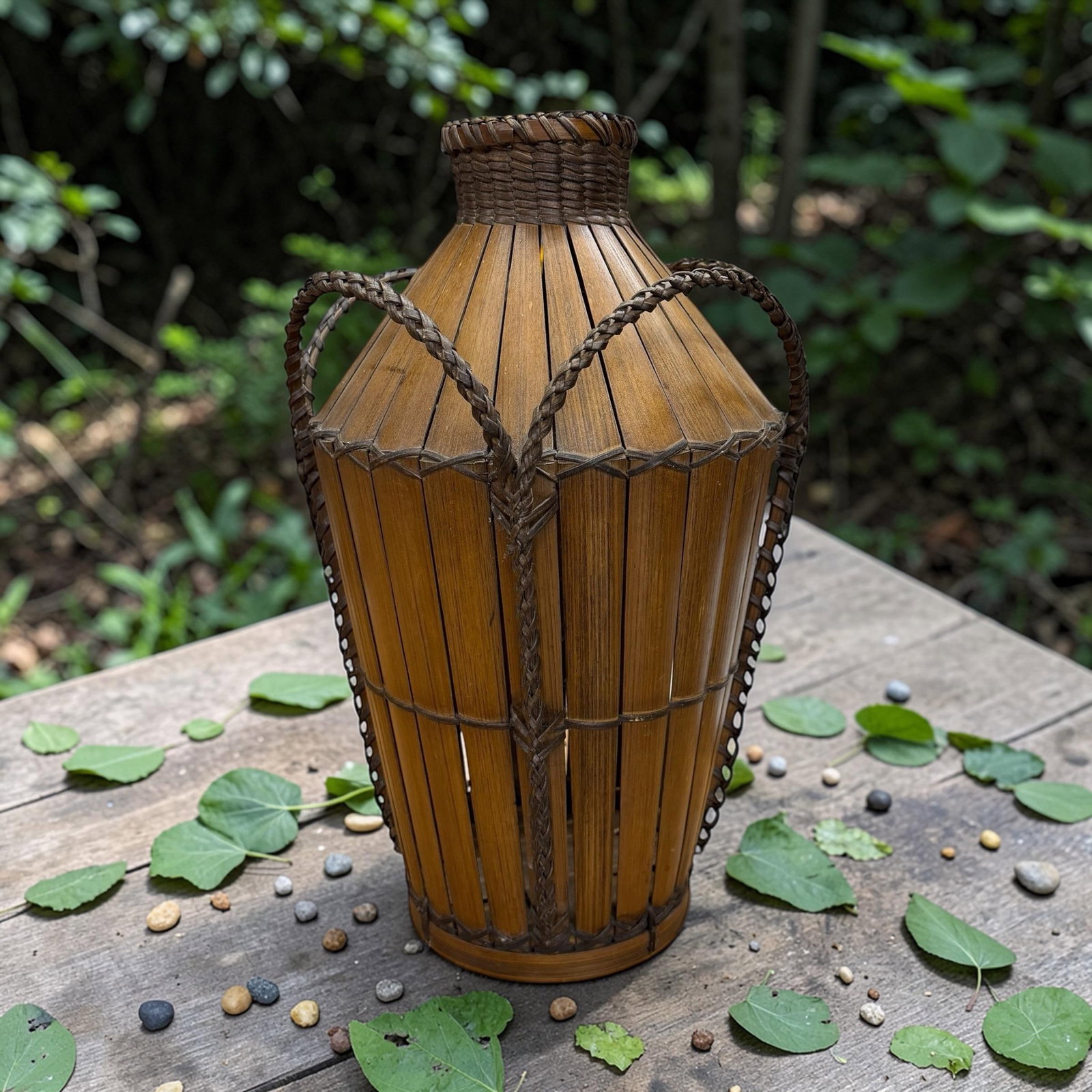 Vintage Japanese Hand Woven Bamboo Cormorant Fishing Basket - 2