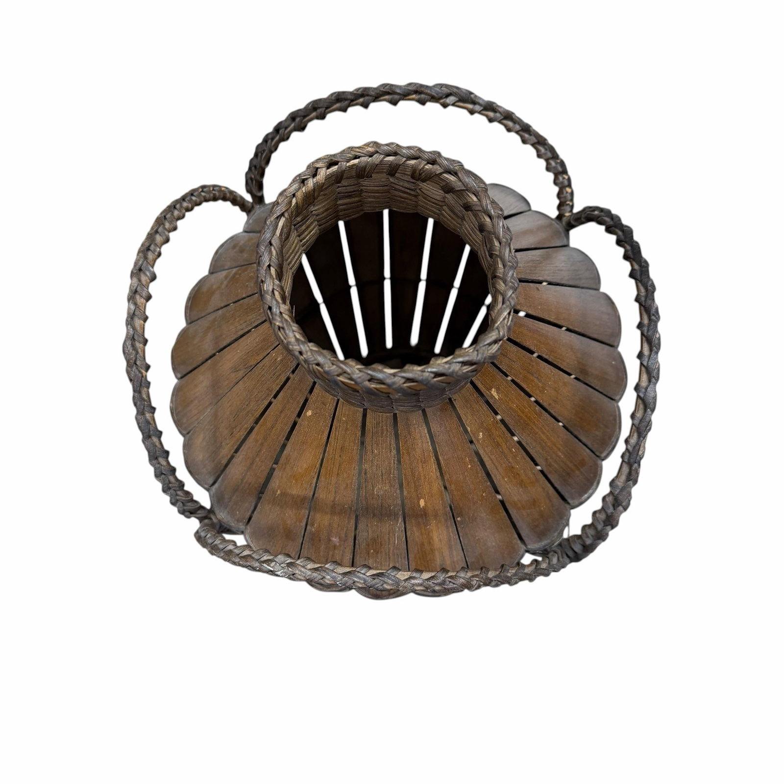 Vintage Japanese Hand Woven Bamboo Cormorant Fishing Basket - 4