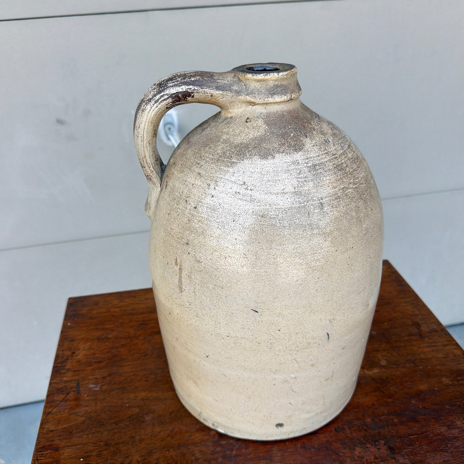 Antique Salt Glazed Stoneware Two Gallon Jug, E. Farrington, Elmira, New York, Circa 1860s - 2