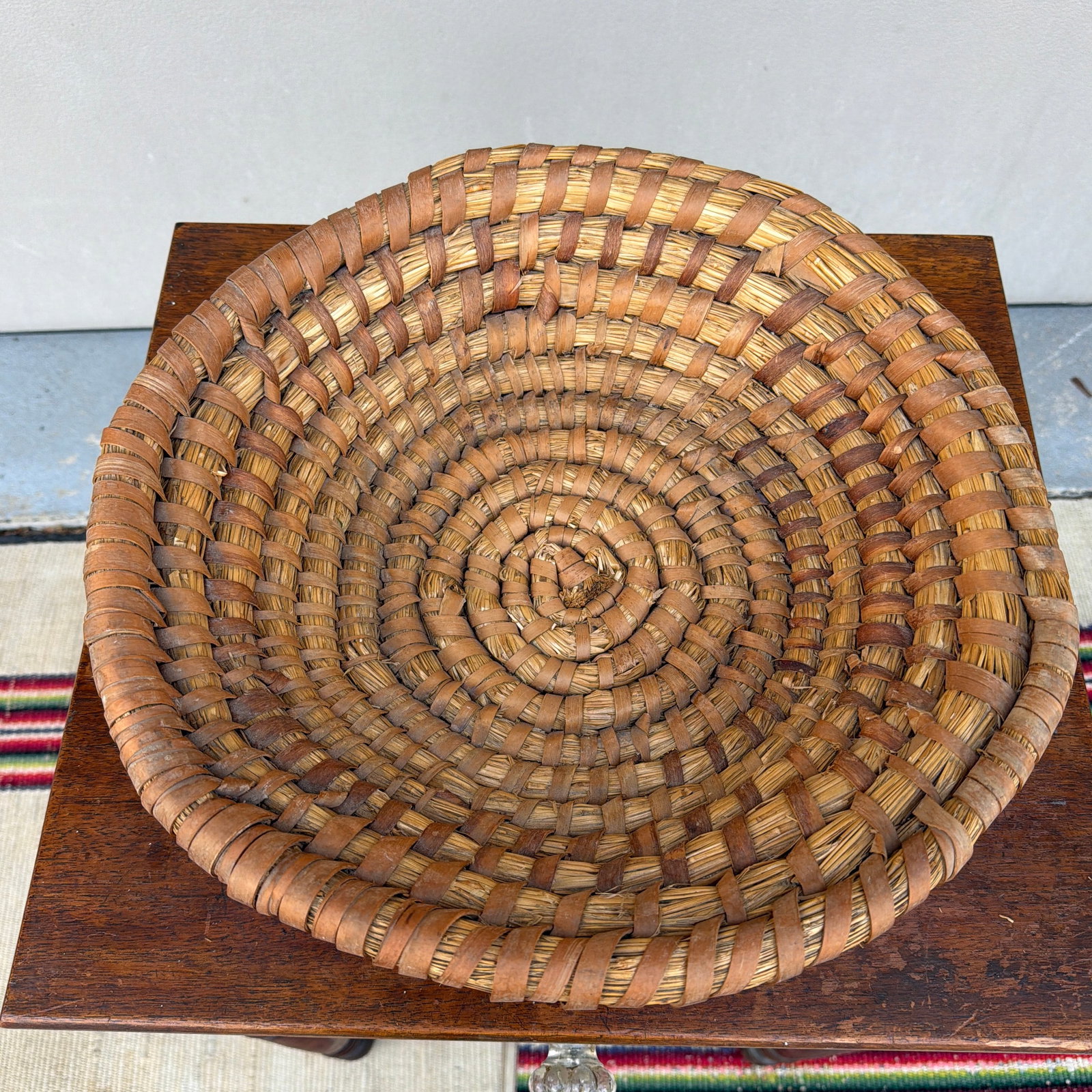 A Large Antique Woven Rye-Straw Bowl, Circa 1900 - 10