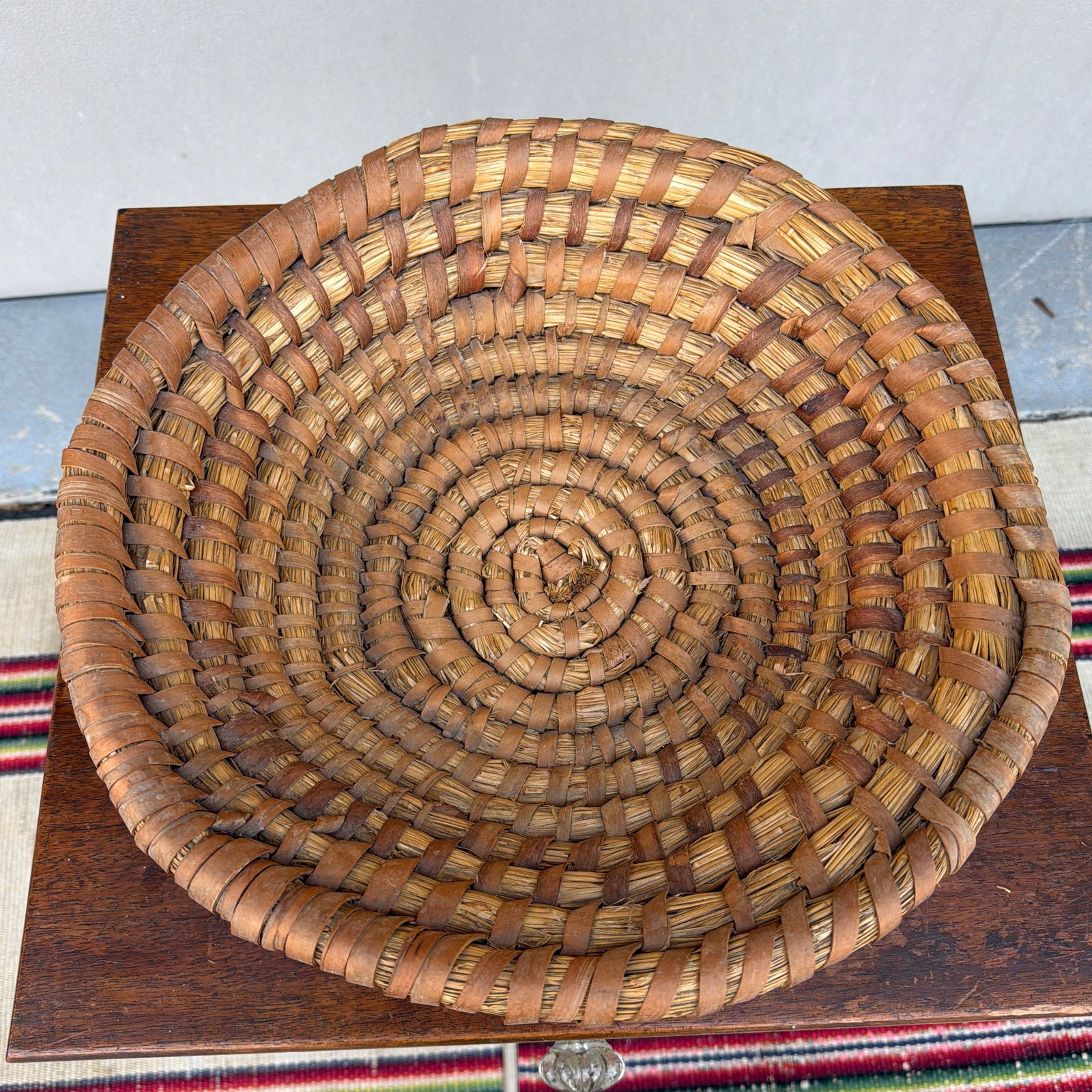A Large Antique Woven Rye-Straw Bowl, Circa 1900 - 11
