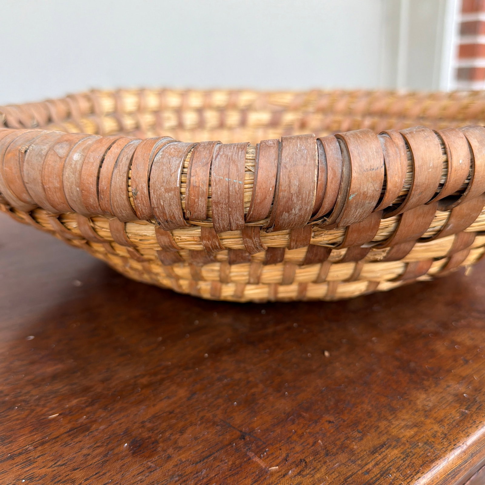 A Large Antique Woven Rye-Straw Bowl, Circa 1900 - 12