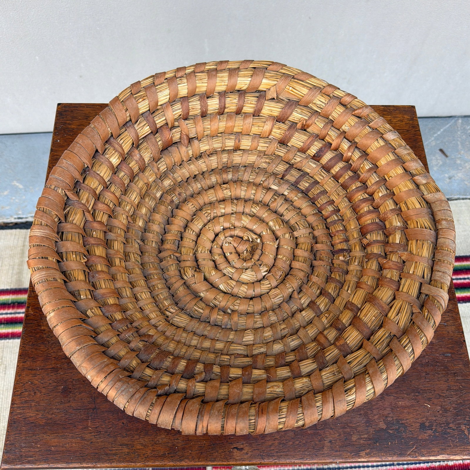 A Large Antique Woven Rye-Straw Bowl, Circa 1900 - 2
