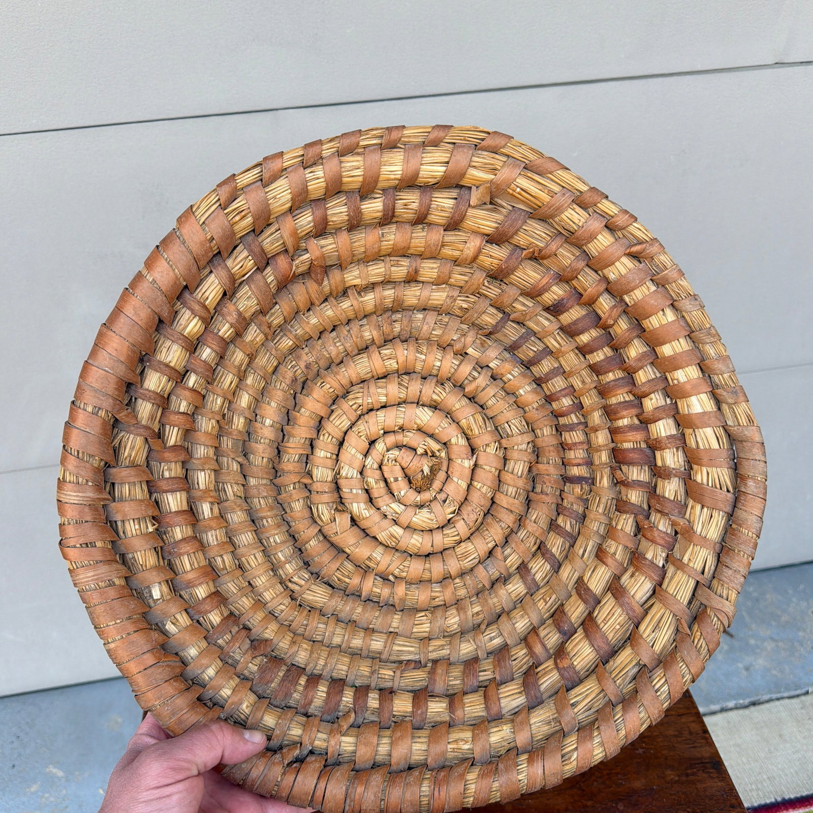 A Large Antique Woven Rye-Straw Bowl, Circa 1900 - 4