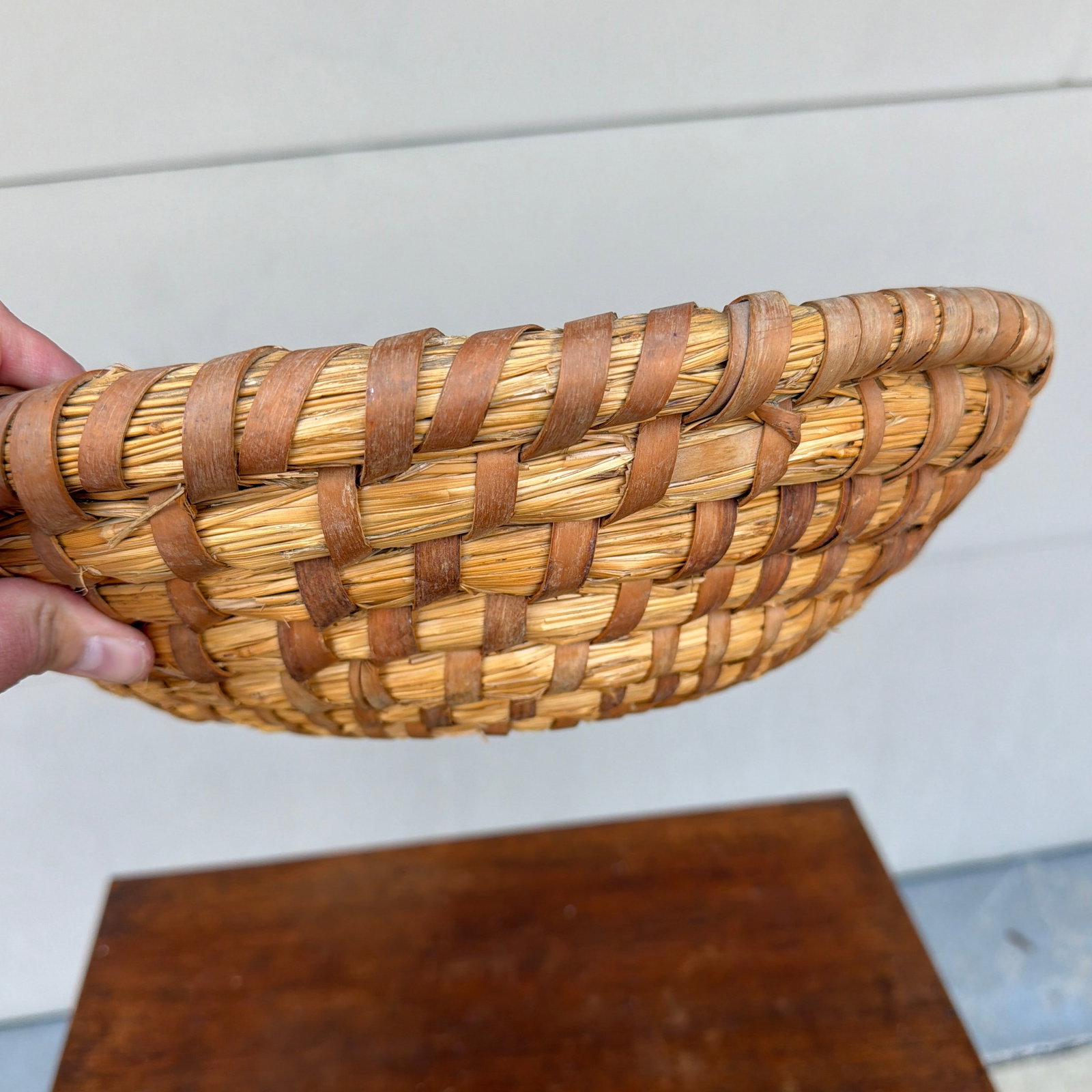 A Large Antique Woven Rye-Straw Bowl, Circa 1900 - 6