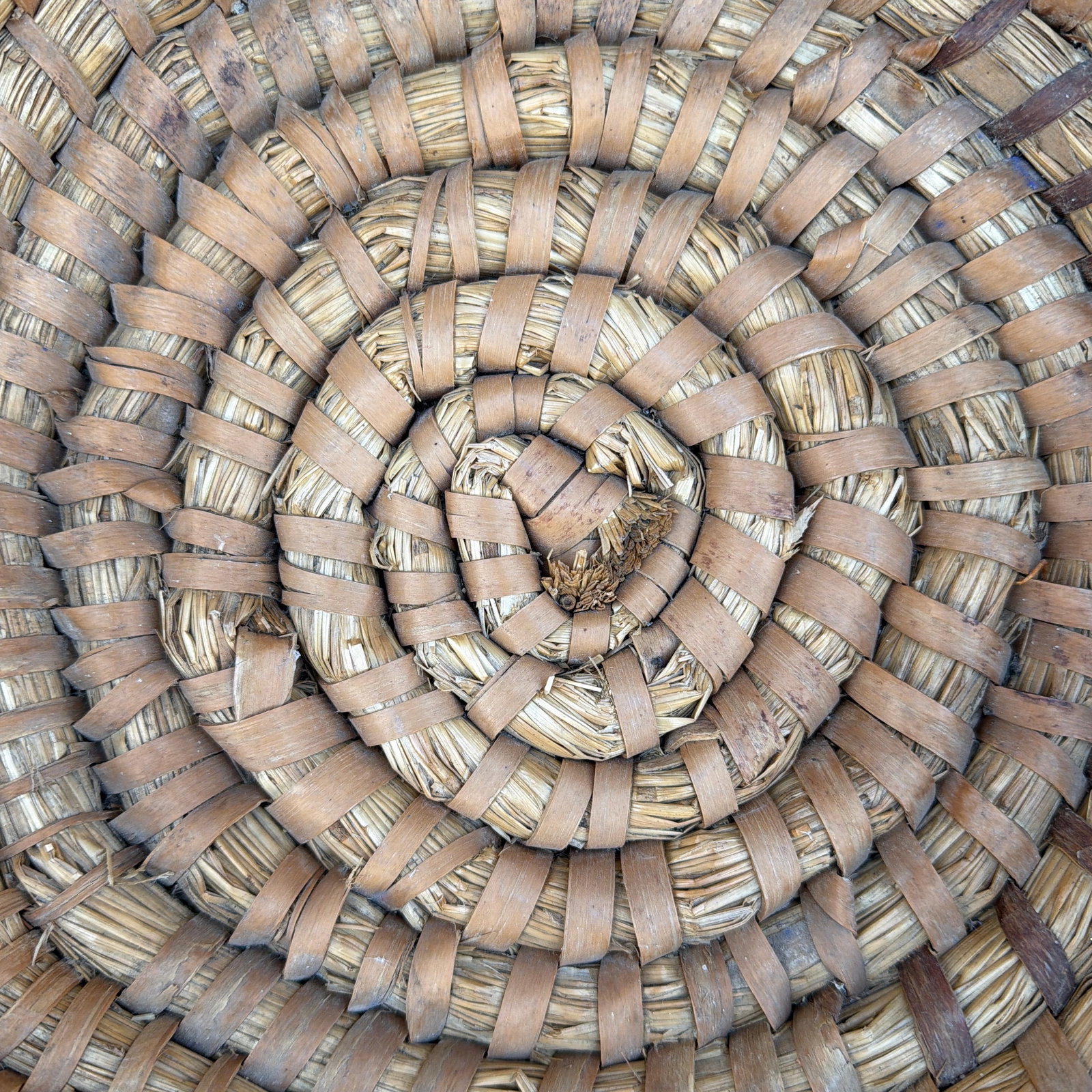 A Large Antique Woven Rye-Straw Bowl, Circa 1900 - 8