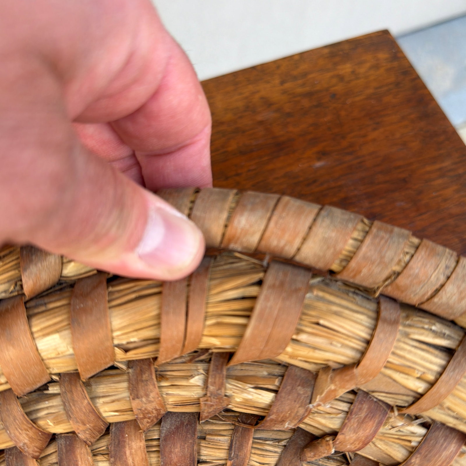 A Large Antique Woven Rye-Straw Bowl, Circa 1900 - 9