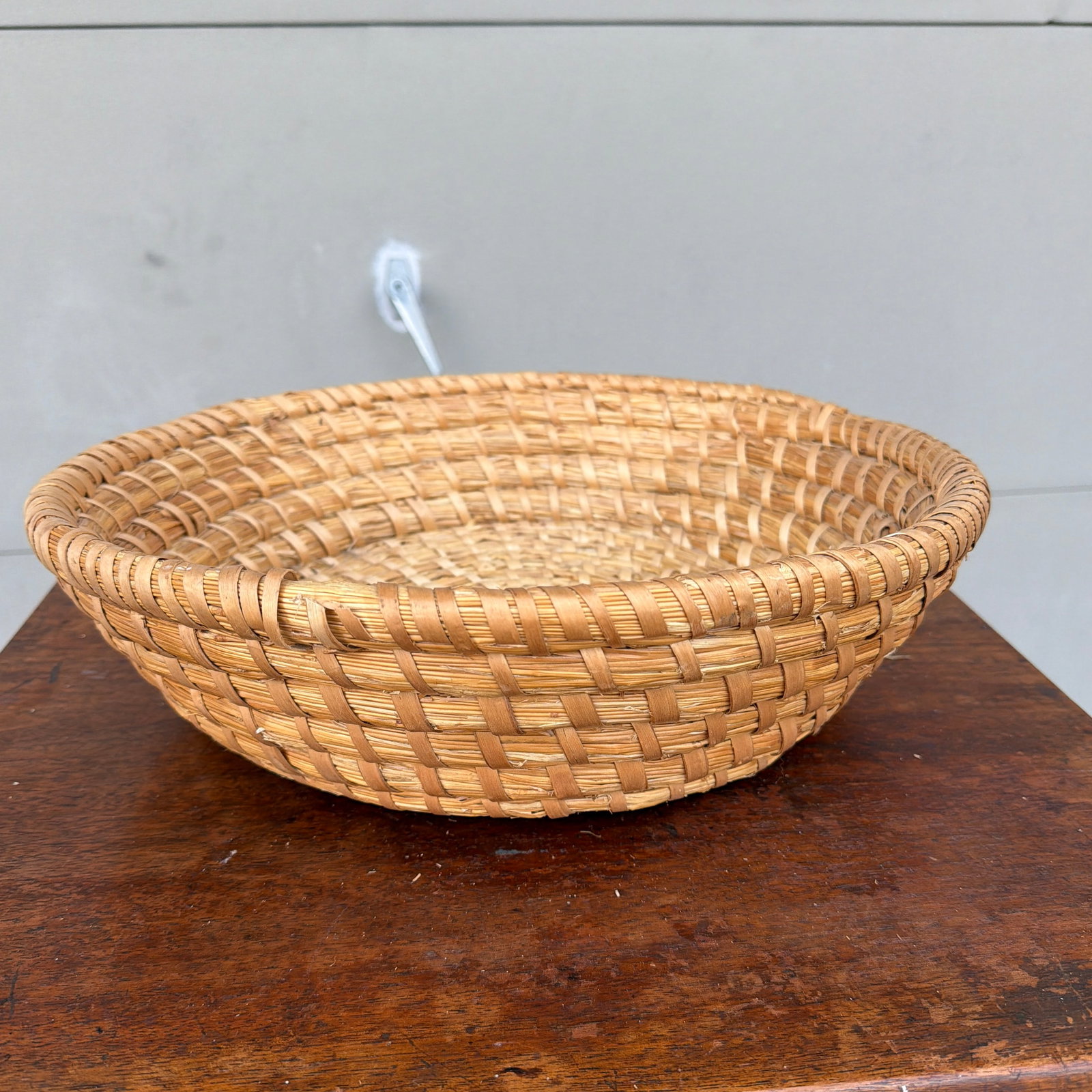 Antique American Woven Rye Straw Bowl, Circa 1900–1920s - 12