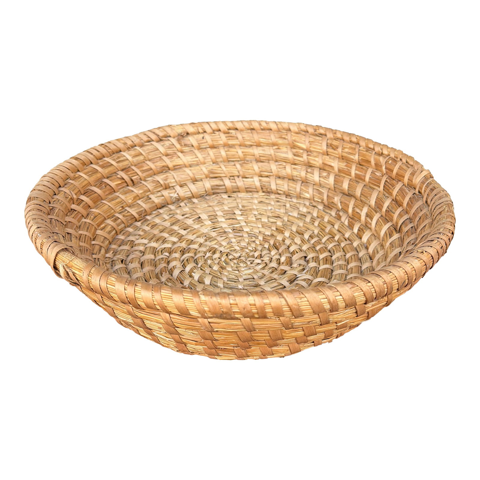 Antique American Woven Rye Straw Bowl, Circa 1900–1920s (1 of 12)