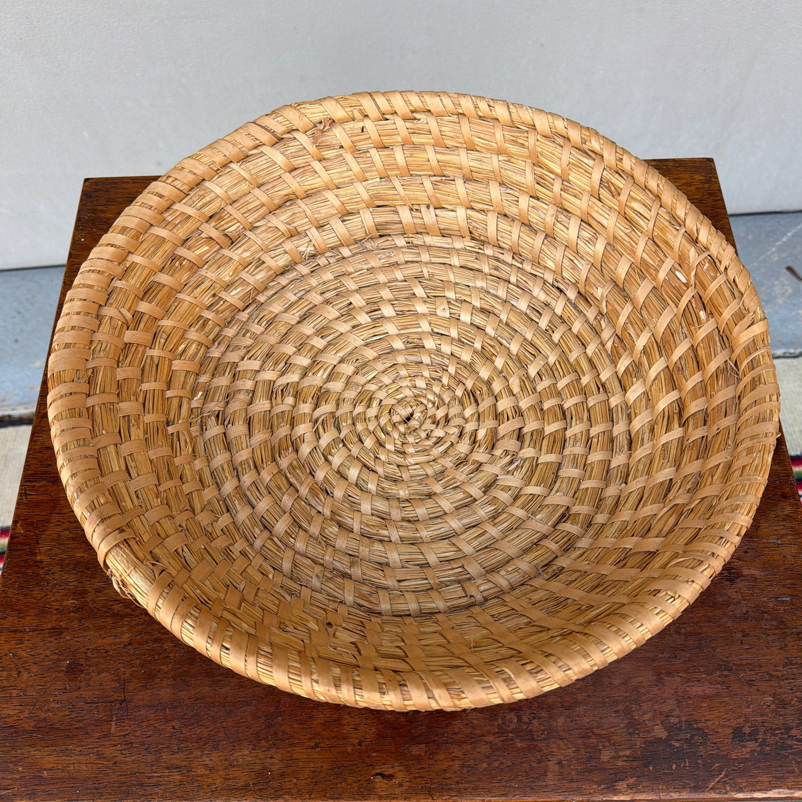 Antique American Woven Rye Straw Bowl, Circa 1900–1920s - 2
