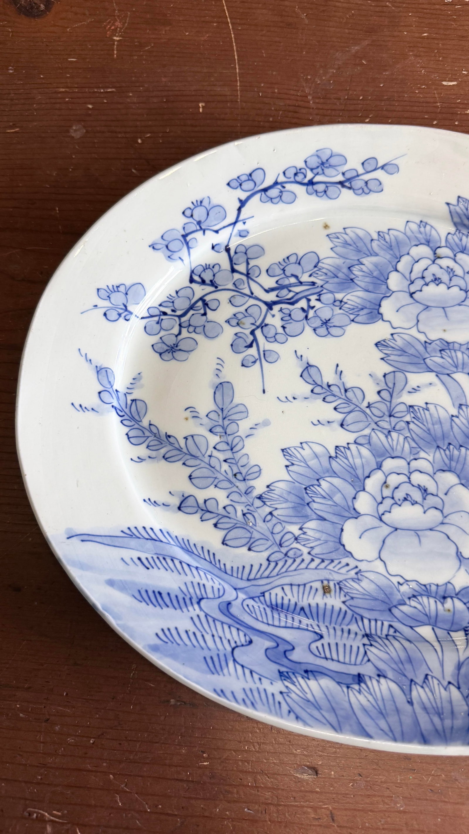 Antique Japanese Blue and White Porcelain Oval Serving Platter, Meiji Period, Circa 1870s– - 2