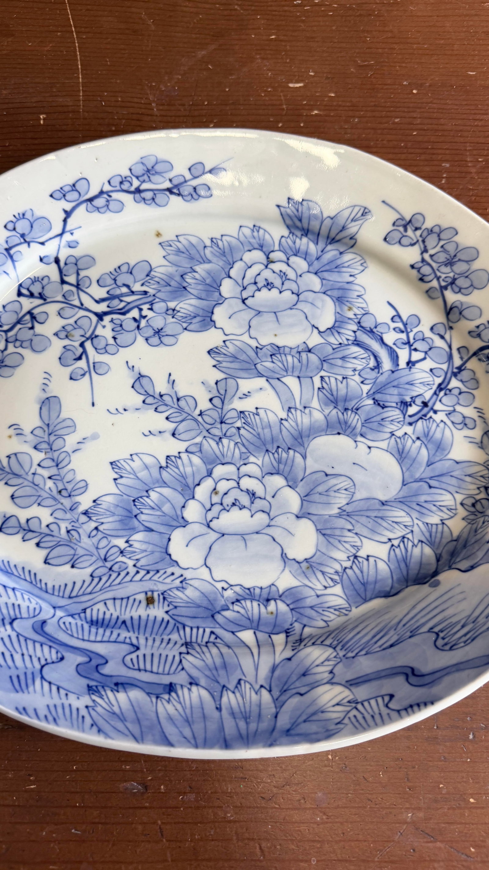 Antique Japanese Blue and White Porcelain Oval Serving Platter, Meiji Period, Circa 1870s– - 3