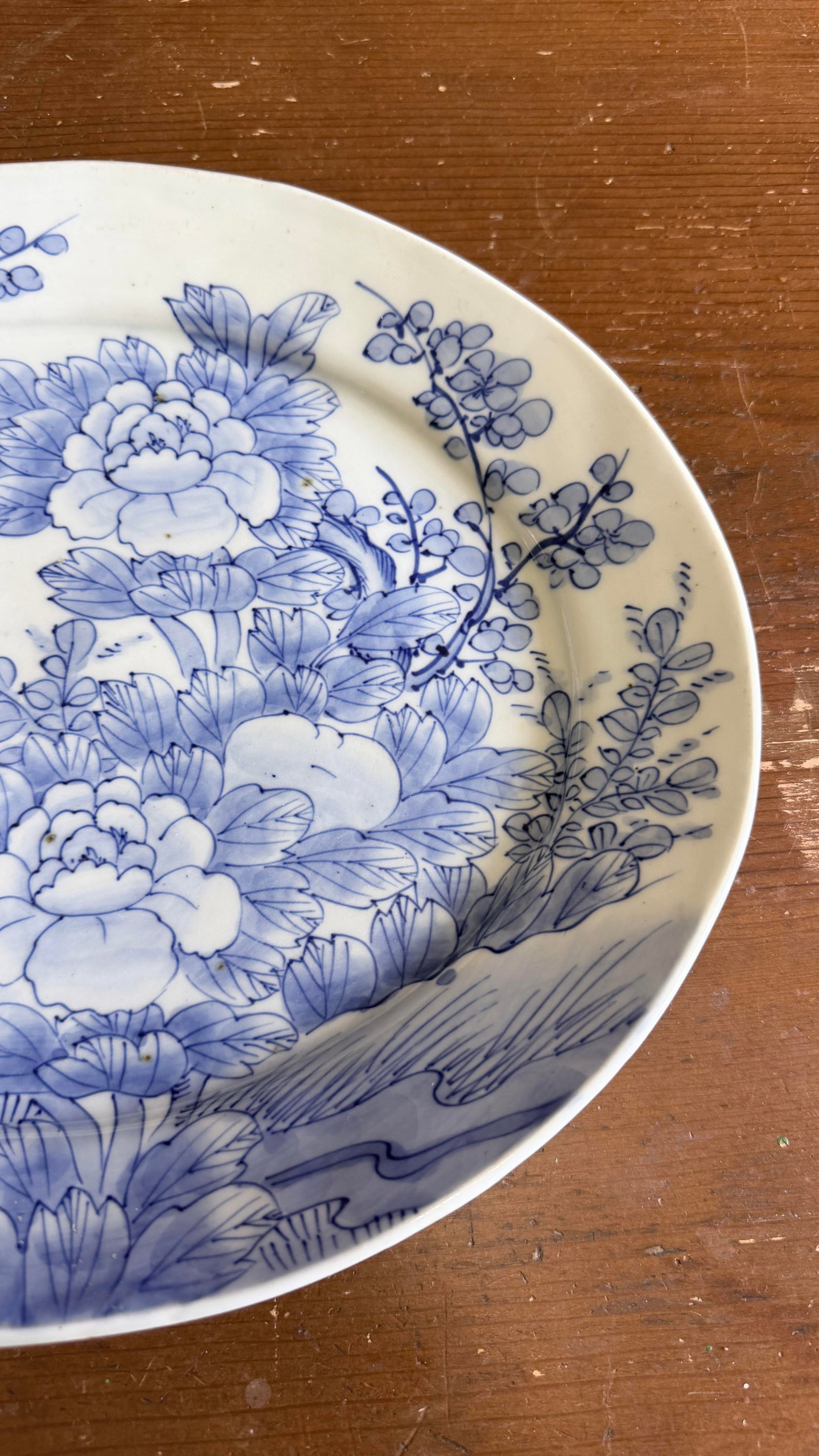 Antique Japanese Blue and White Porcelain Oval Serving Platter, Meiji Period, Circa 1870s– - 4