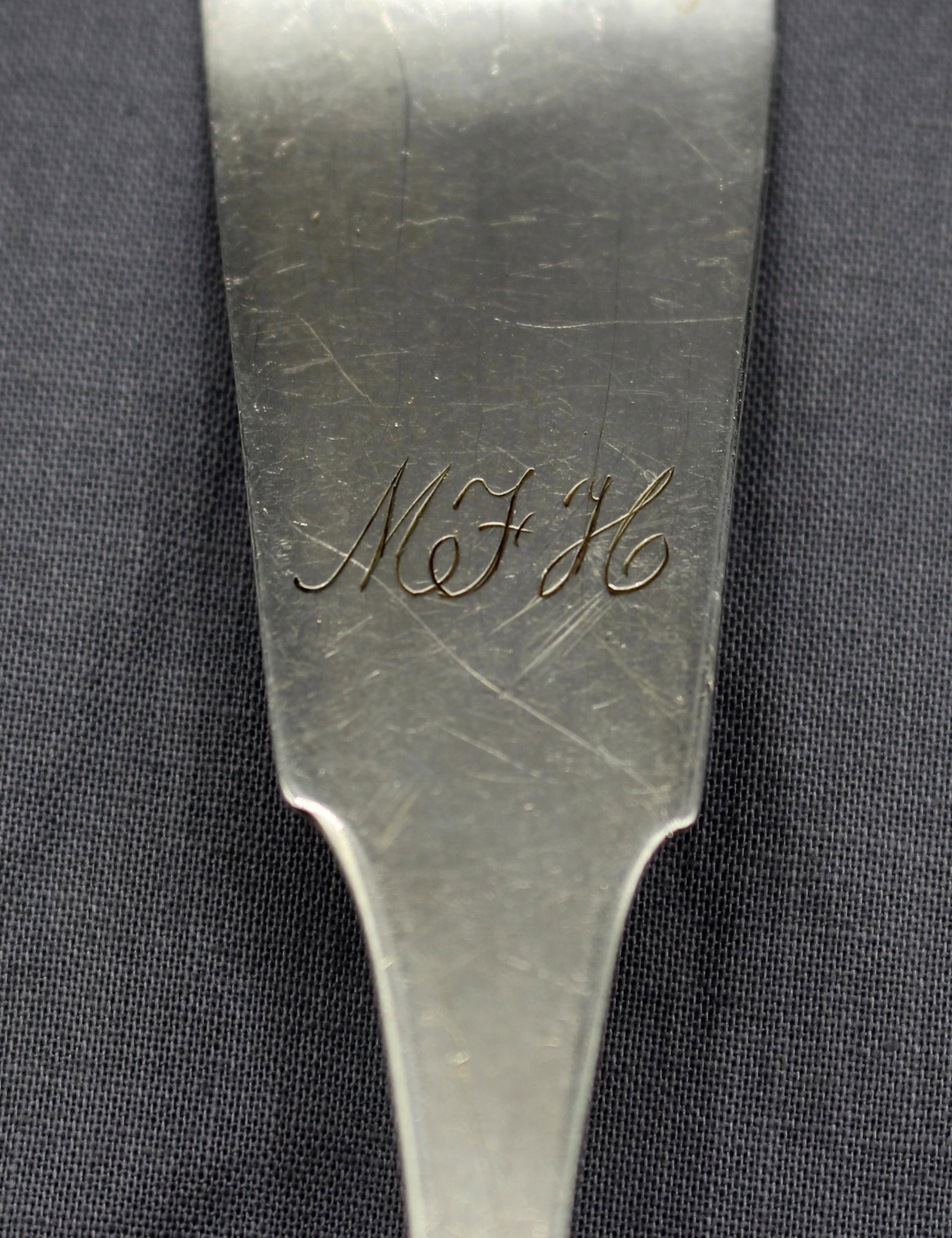 Set of Six Mid-19th Century Coin Silver Tablespoons by G. O. Conrad - 4