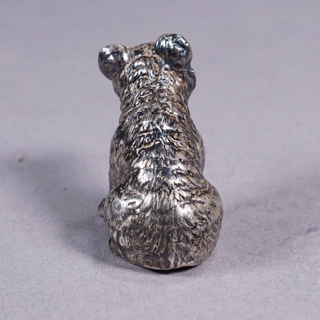 Cast of a Silverplated Sitting Bear Ca. 1930s - 5