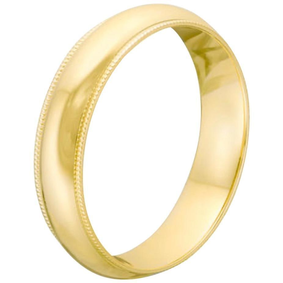 14 Karat Gold Wedding Band, Domed With Step-Down Edge 6 Grams - 9