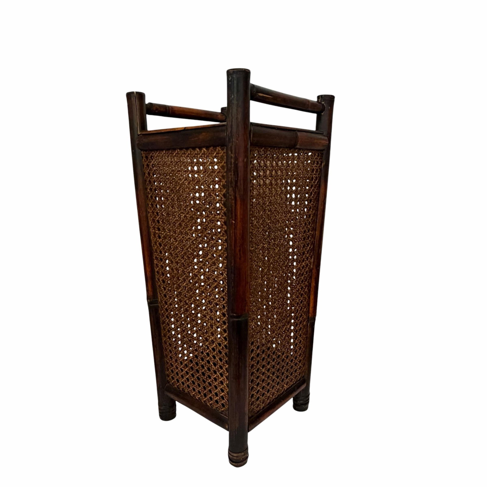 Vintage Bamboo and Cane Umbrella Stand - 4