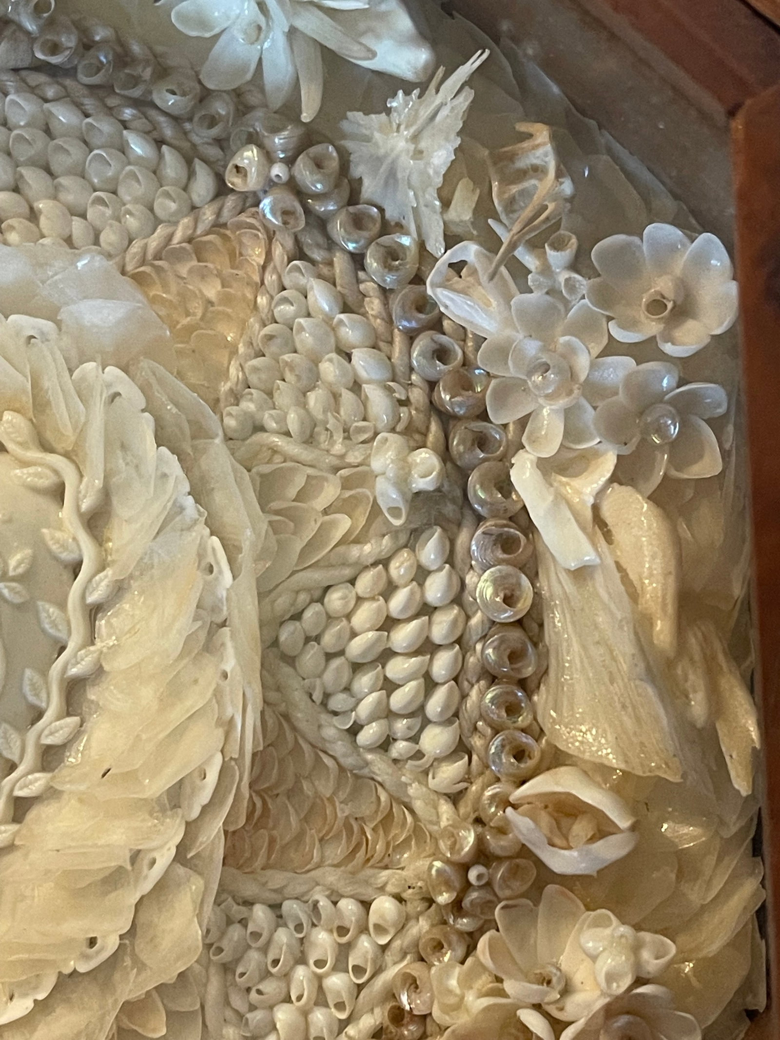 1940s American Folk Art White Sea Shell Sailors Valentines - 5