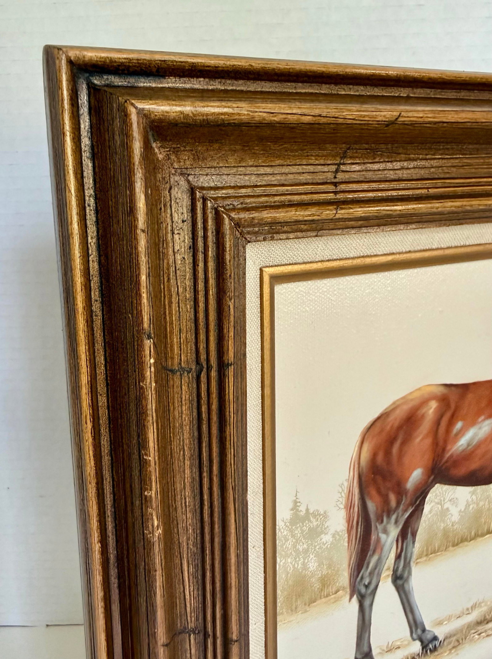 Late 20th C. Signed "Thoroughbred" Horse Hand-Painted Serigraph by Carson - 8
