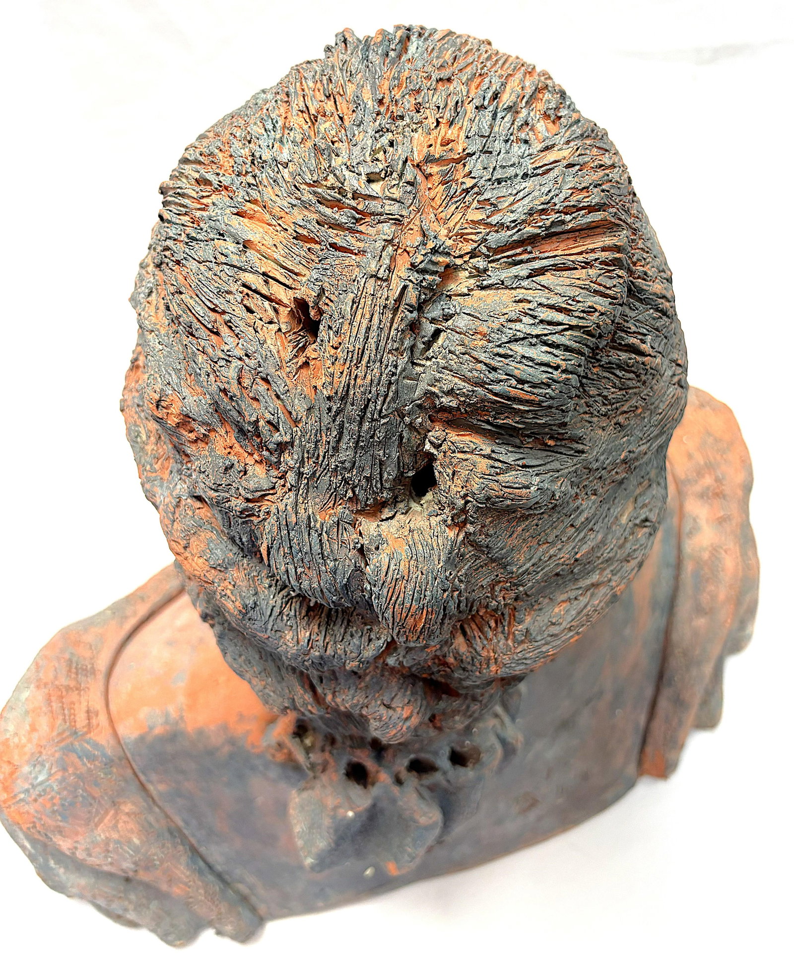 Vintage Signed Original Terra Cotta Bust Sculpture C1991 - 12