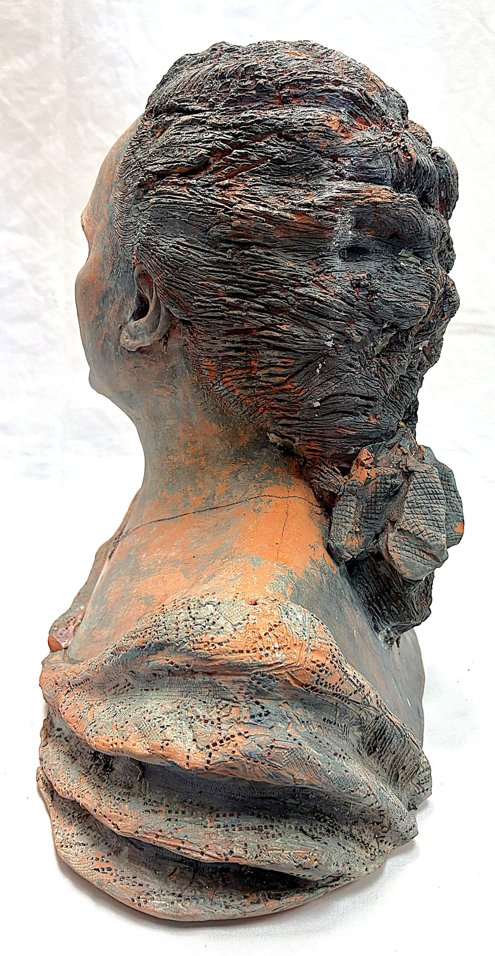 Vintage Signed Original Terra Cotta Bust Sculpture C1991 - 9