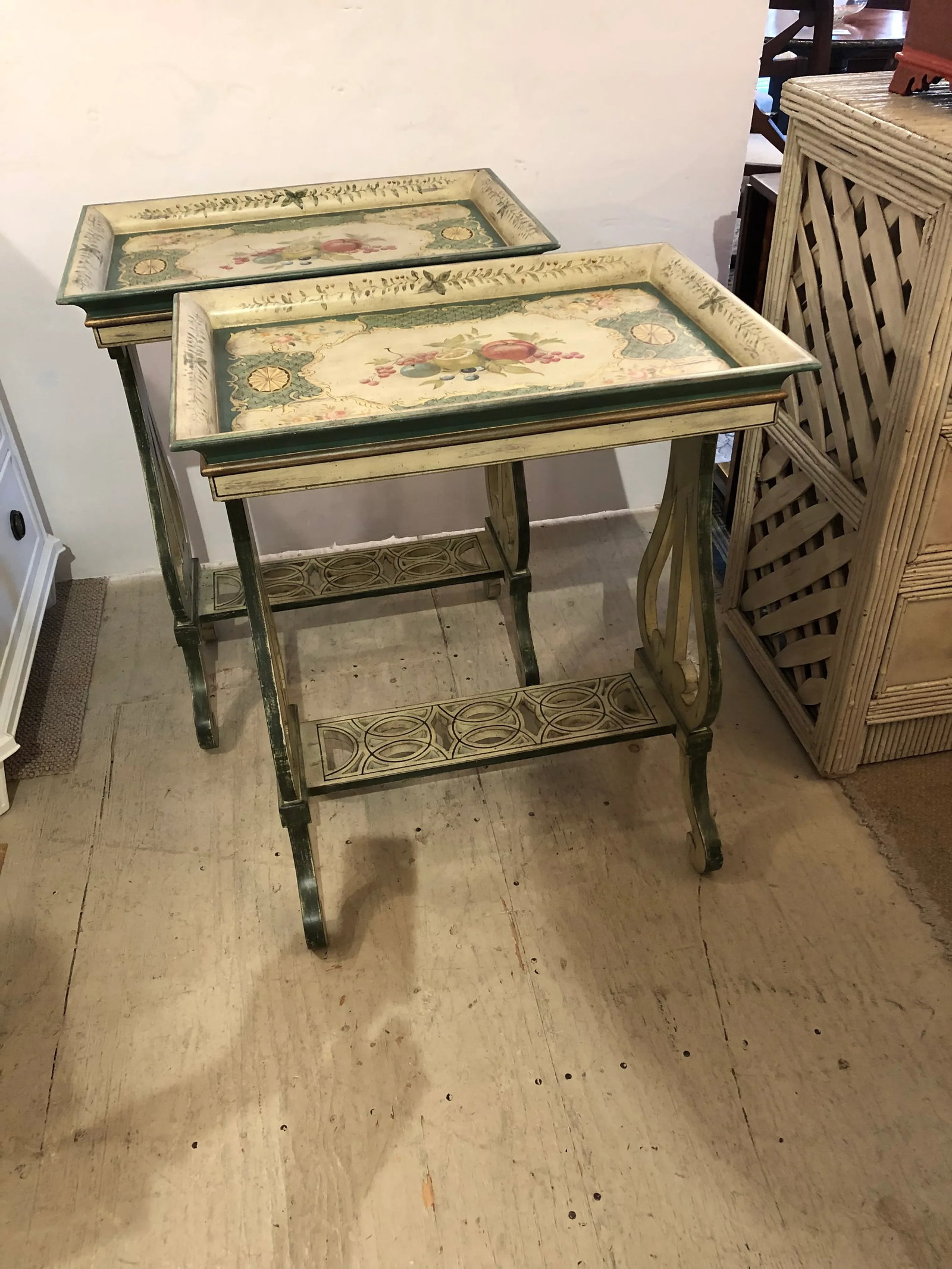 Rectangular Painted Side Tables -A Pair - 10