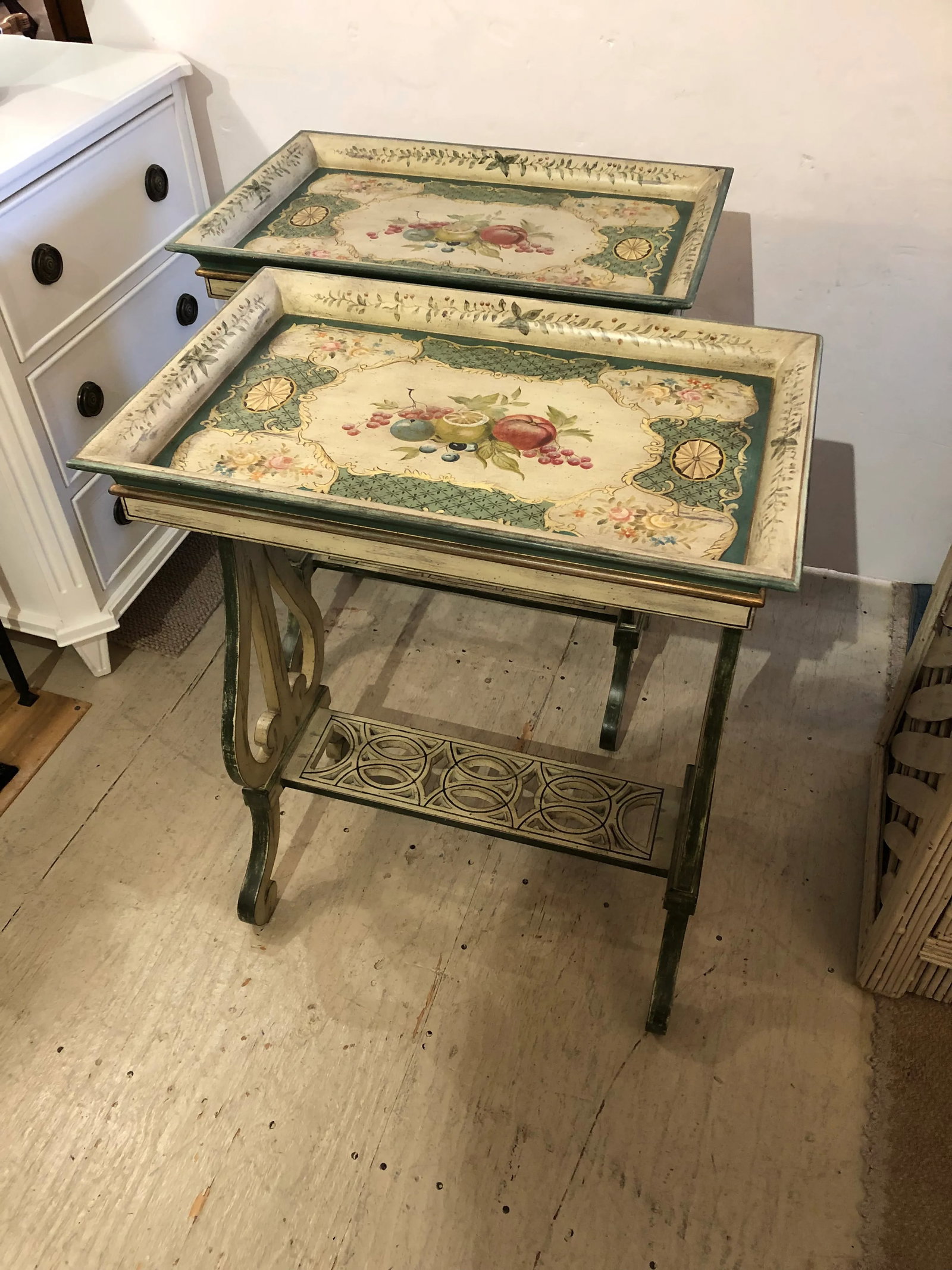 Rectangular Painted Side Tables -A Pair - 12